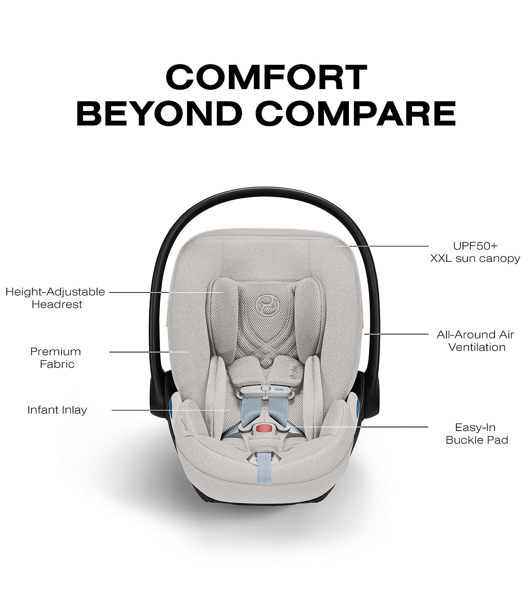 Cybex CLOUD T Comfort Extend Infant Car Seat with Sensor Safe