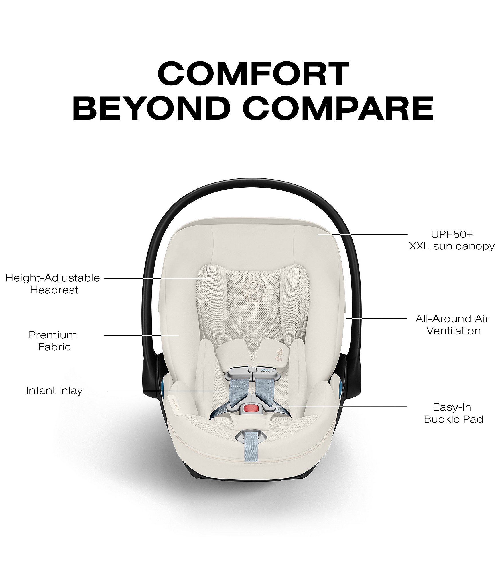 Cybex CLOUD T Comfort Extend Infant Car Seat with Sensor Safe