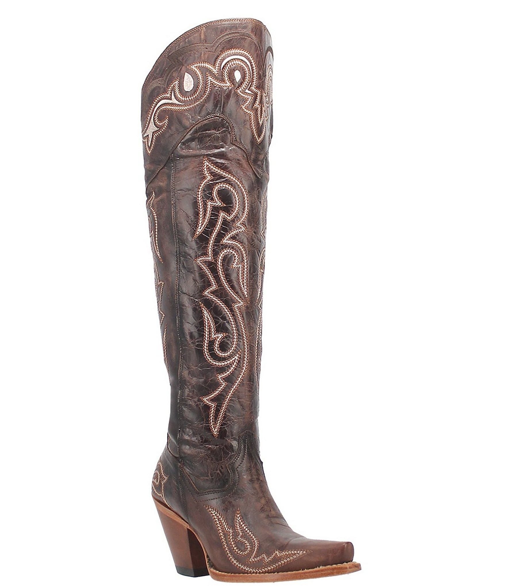 Dan Post Kommotion Leather Over-the-Knee Western Boots | Dillard's