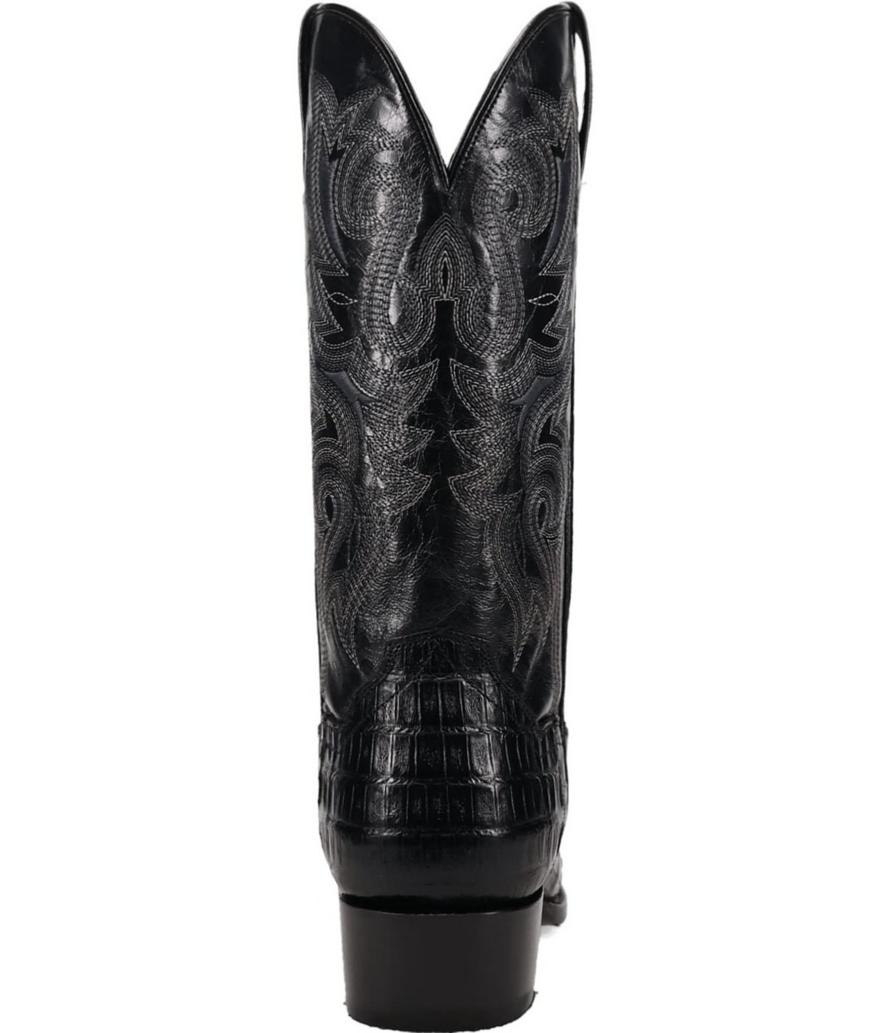 Dan Post Men's Zandor 13#double; Caiman Leather Square Toe Western Boots