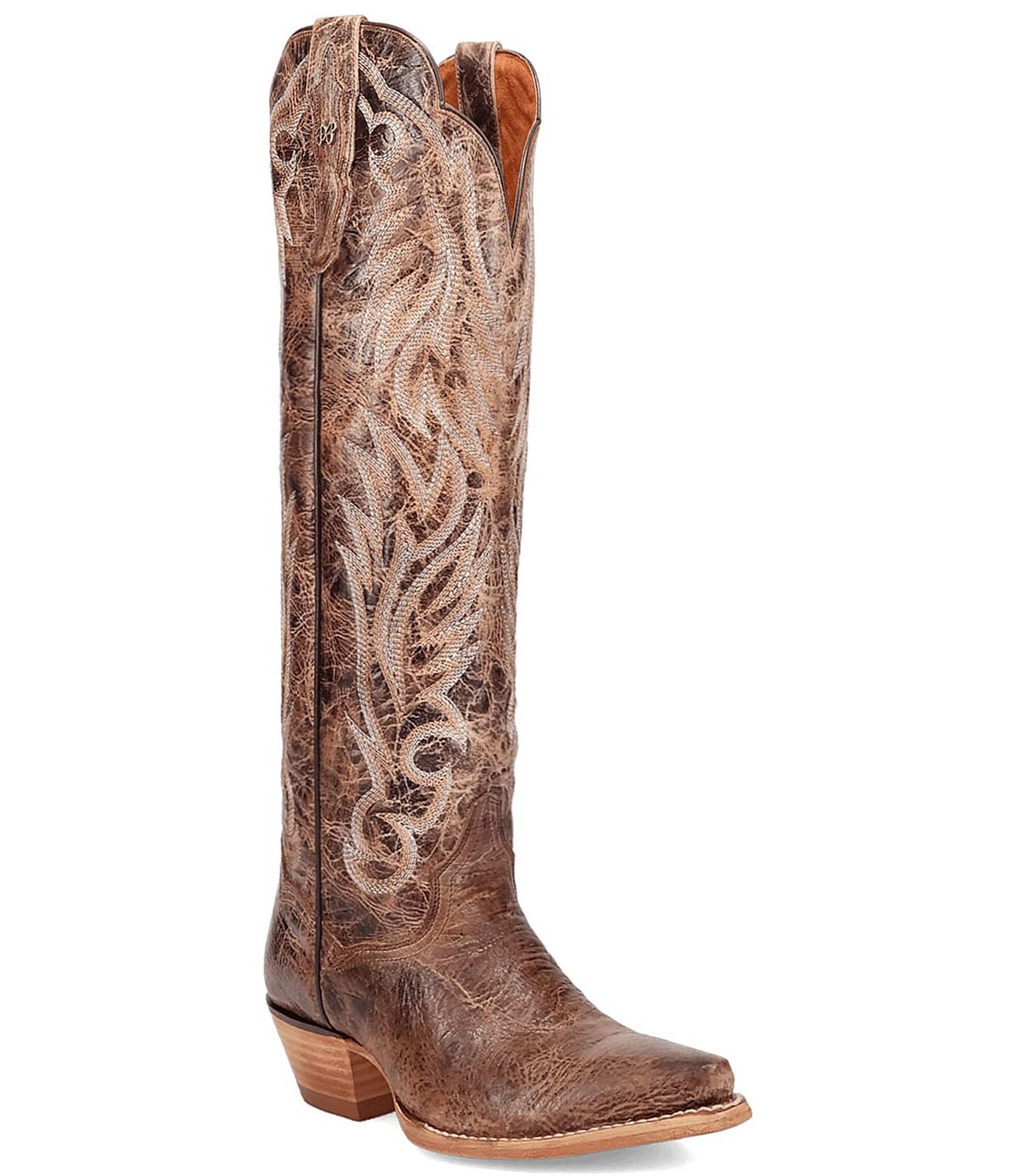 Dan Post Women's Rustc Ridge Leather Snip Toe Tall Western Boots ...