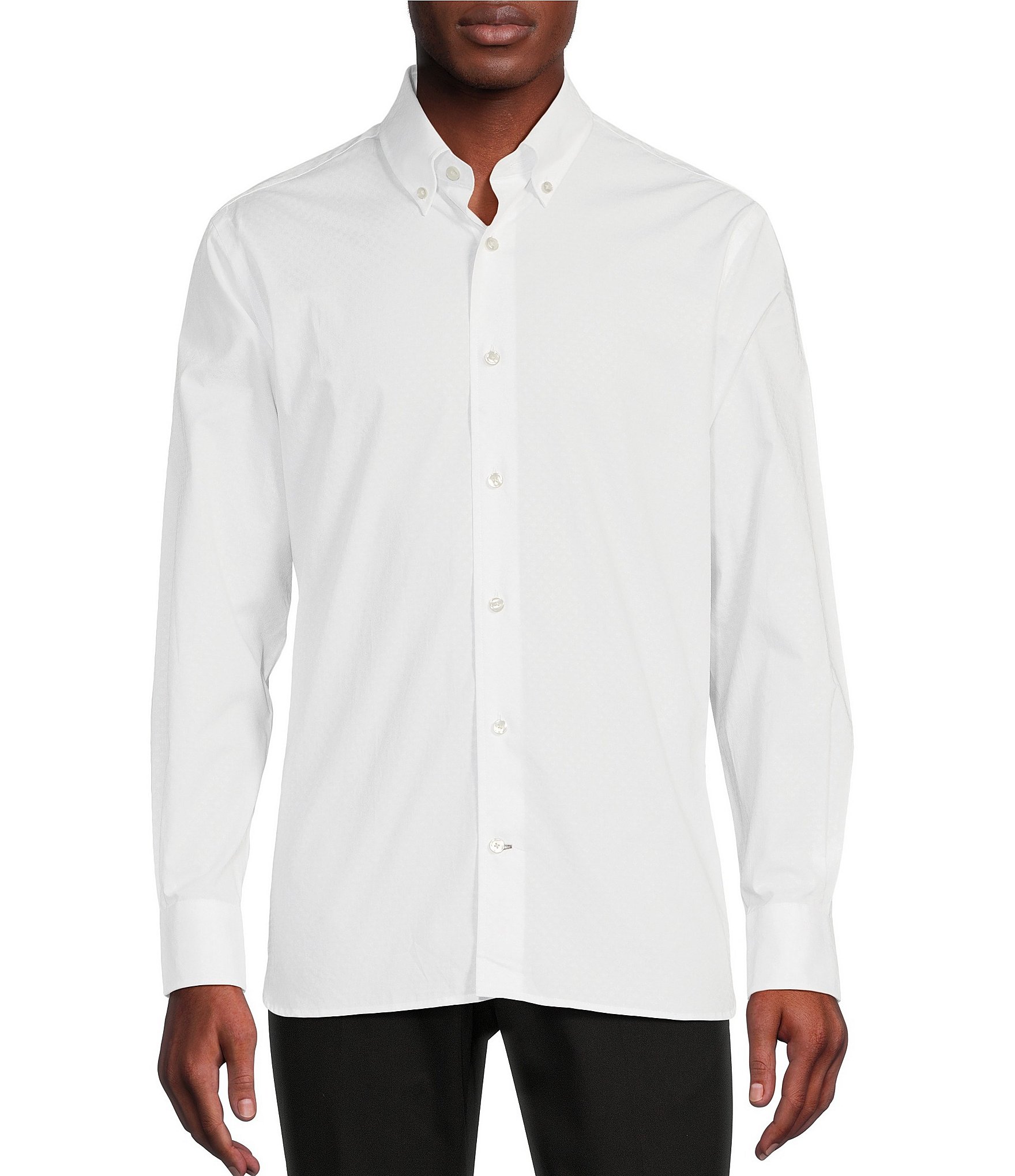 Daniel Cremieux Signature Label Canclini Cotton Dobby Long Sleeve Woven ...