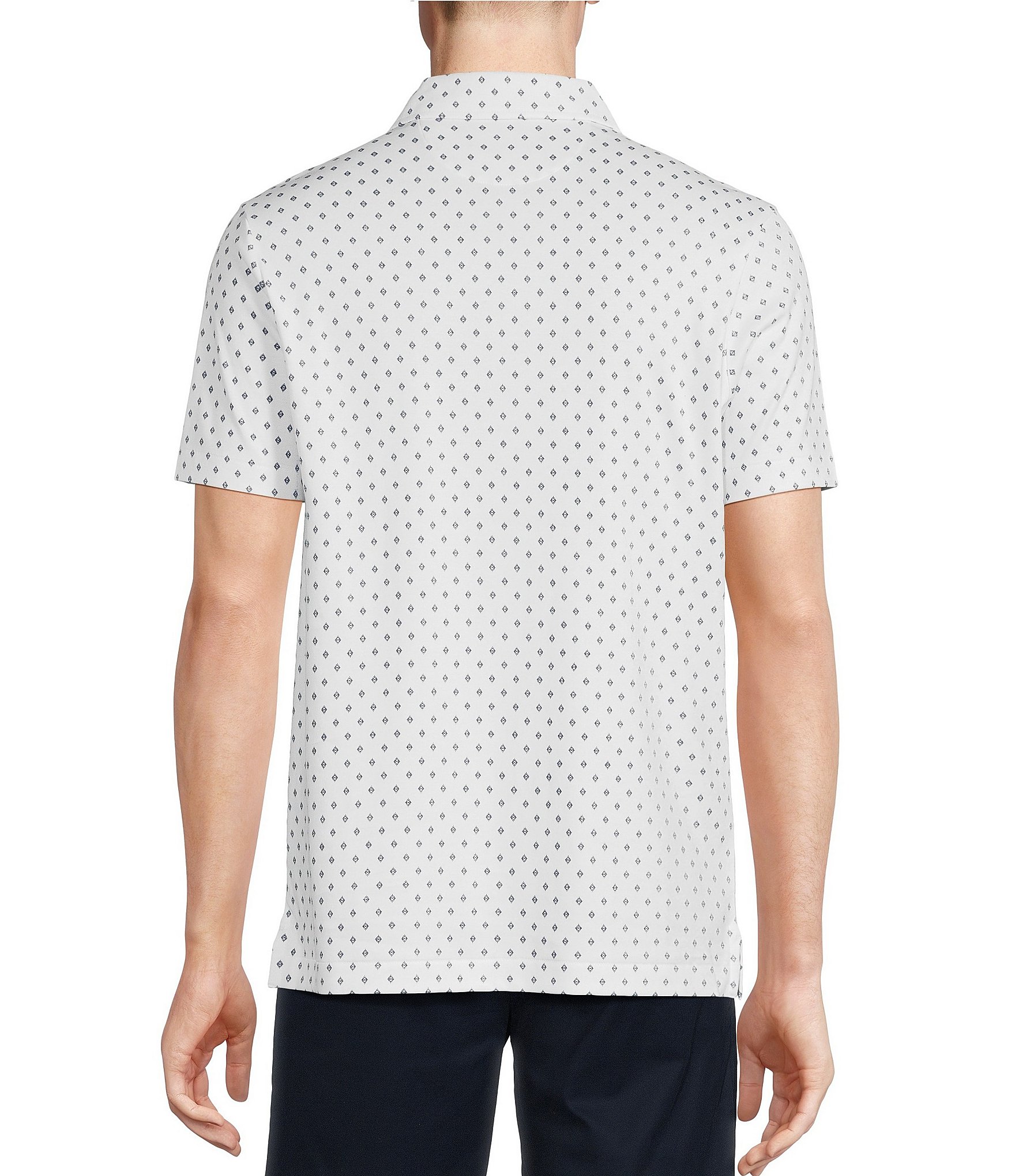 Daniel Cremieux Signature Label Cotton Interlock Printed Short Sleeve Polo Shirt