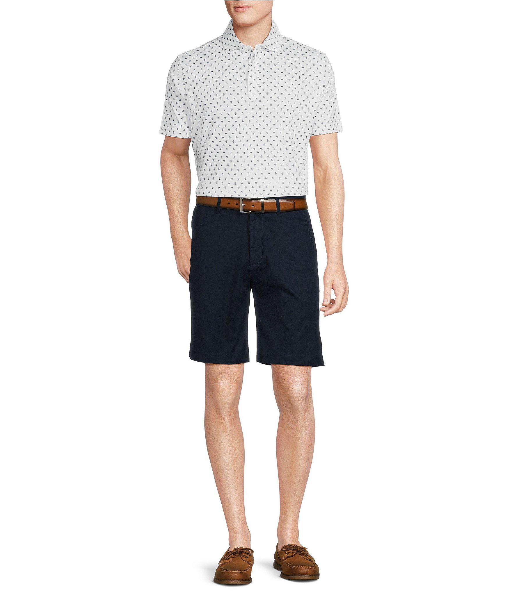 Daniel Cremieux Signature Label Cotton Interlock Printed Short Sleeve Polo Shirt