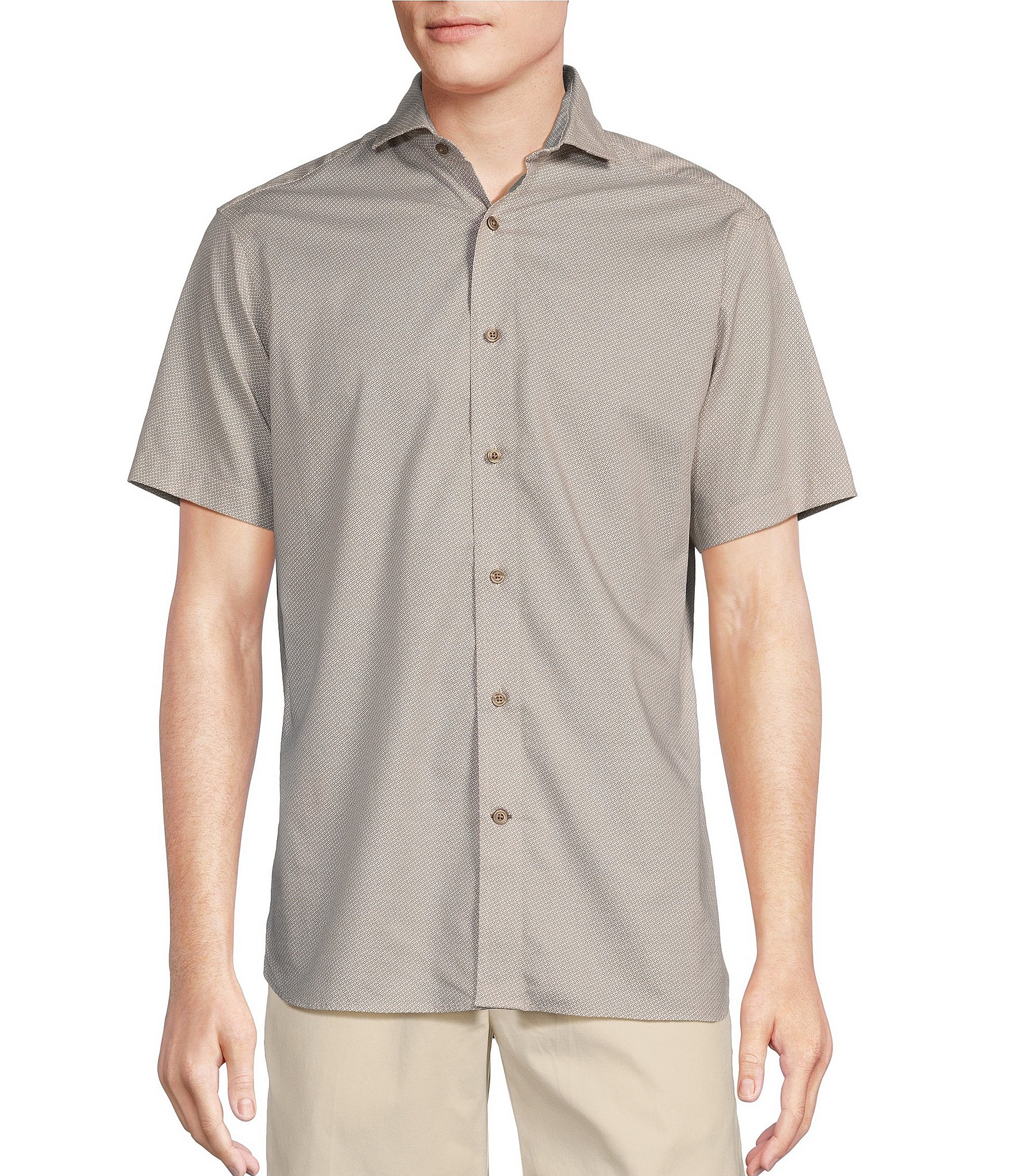 Daniel Cremieux Signature Label Cotton-Lyocell Printed Dobby Short Sleeve Woven Shirt