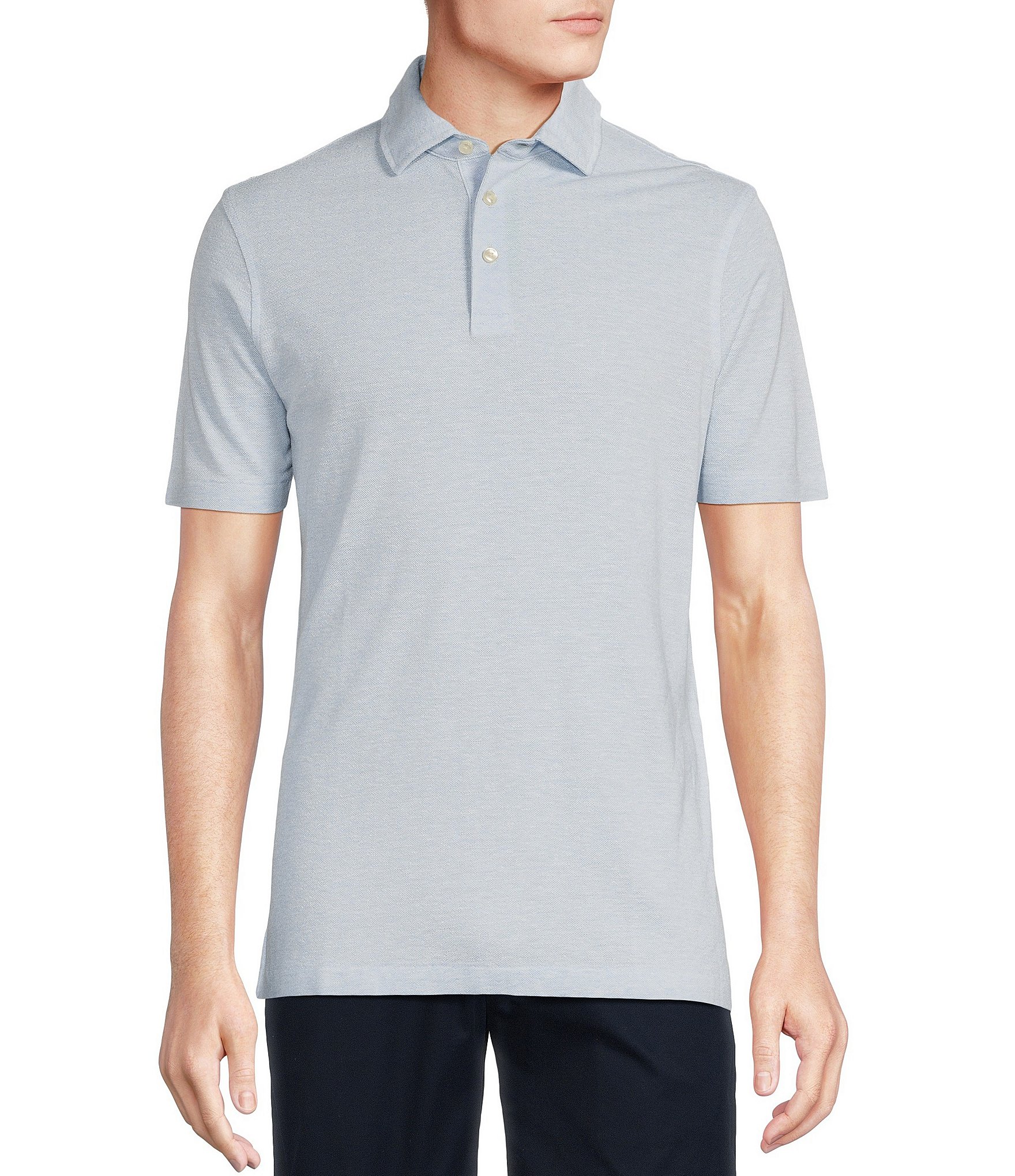 Daniel Cremieux Signature Label Jersey Jacquard Short Sleeve Polo Shirt ...