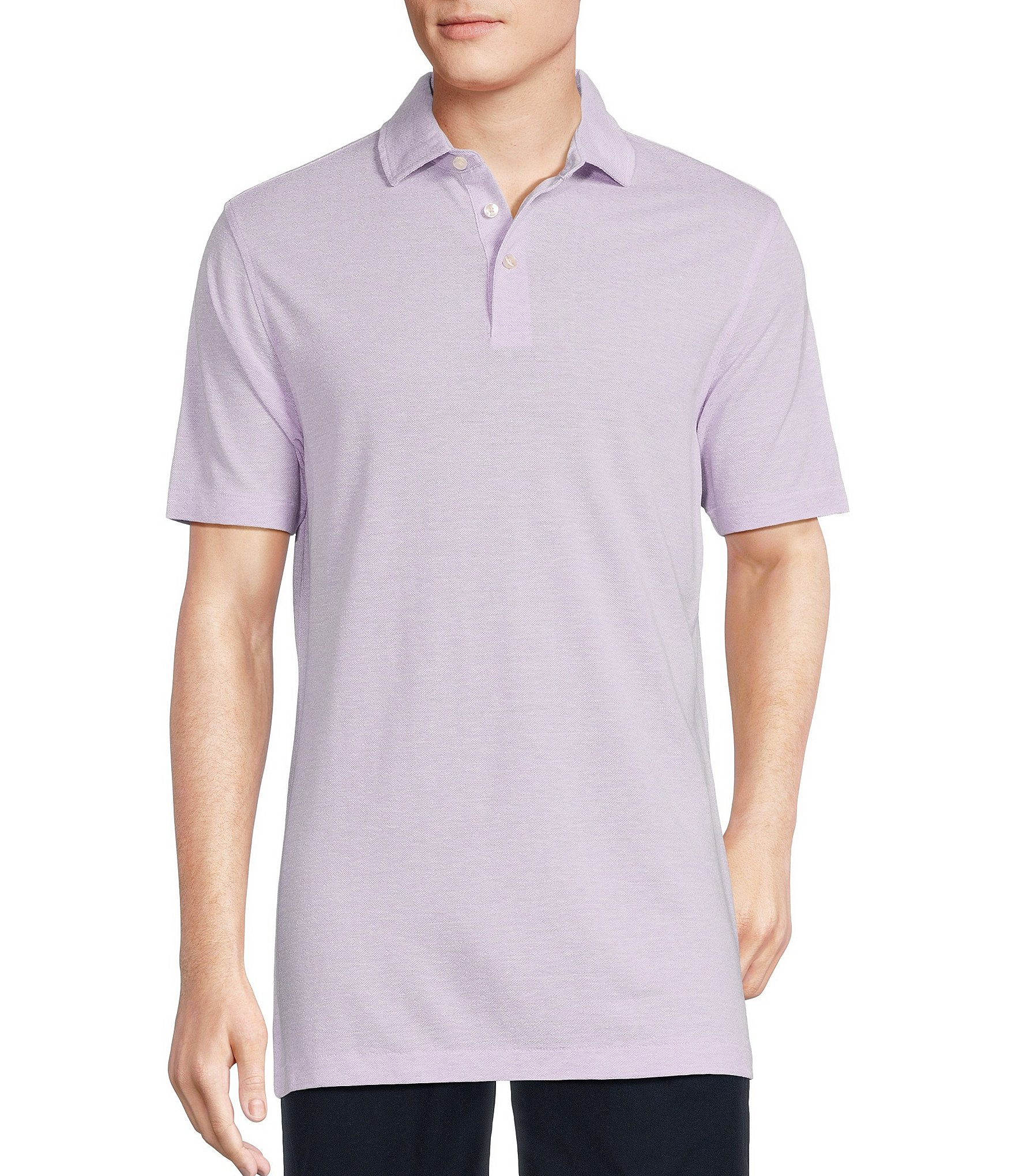 Daniel Cremieux Signature Label Jersey Jacquard Short Sleeve Polo Shirt