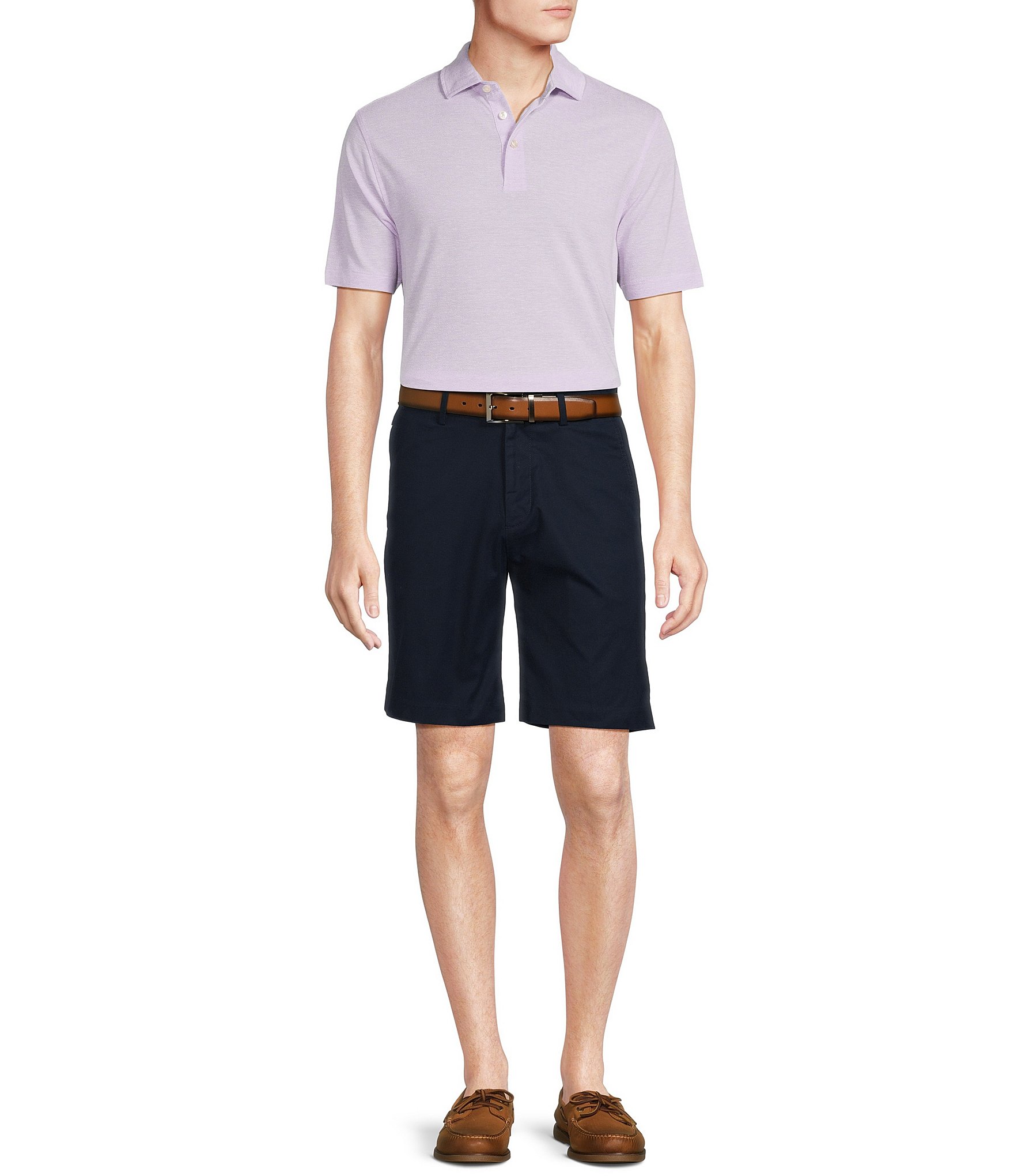 Daniel Cremieux Signature Label Jersey Jacquard Short Sleeve Polo Shirt