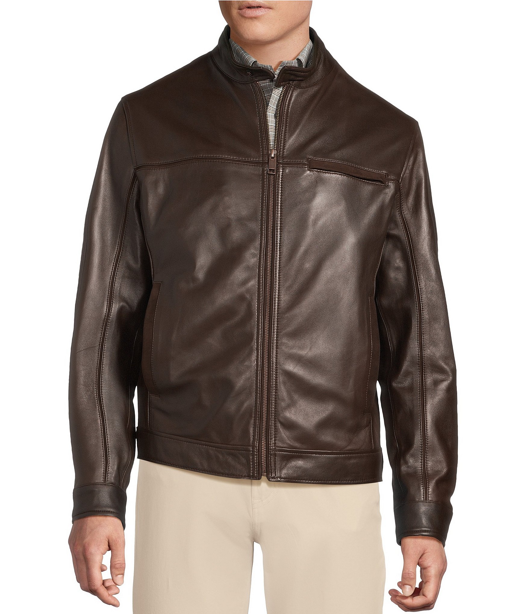 Daniel Cremieux Signature Label Leather Hipster Jacket