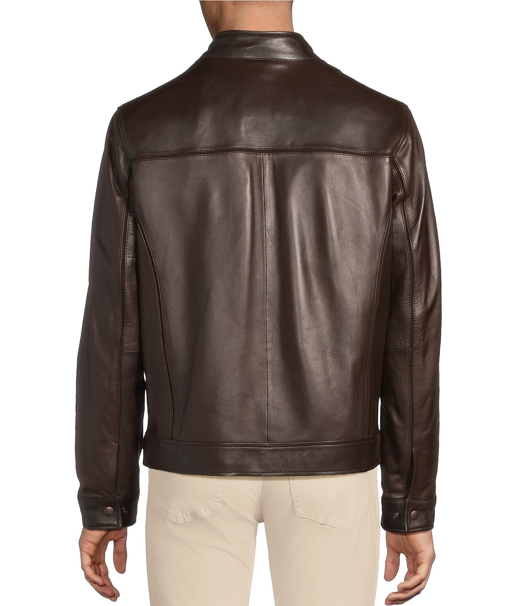 Daniel Cremieux Signature Label Leather Hipster Jacket