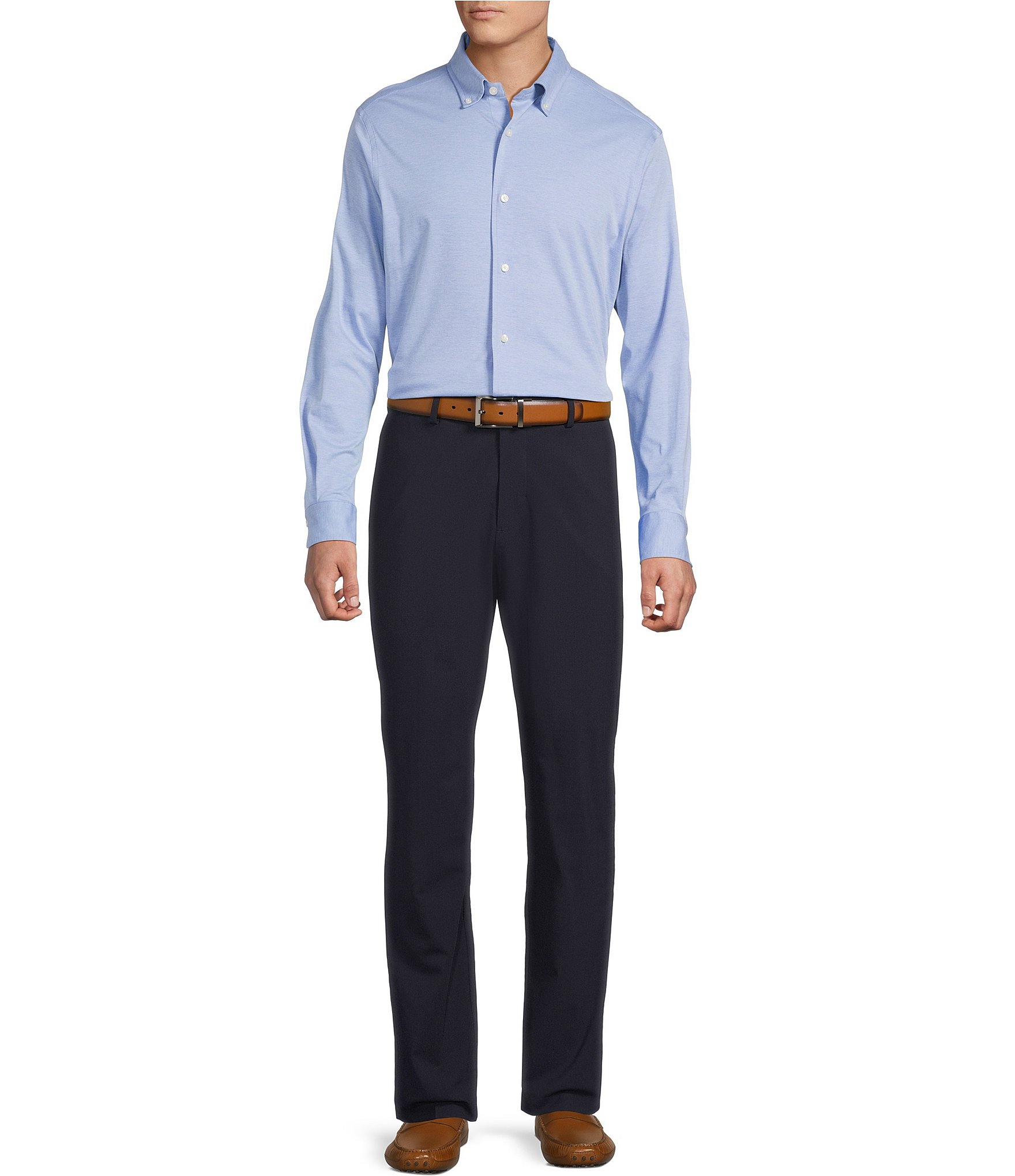 Daniel Cremieux Signature Label Long Sleeve Button Down Luxe Stretch Solid Woven Shirt