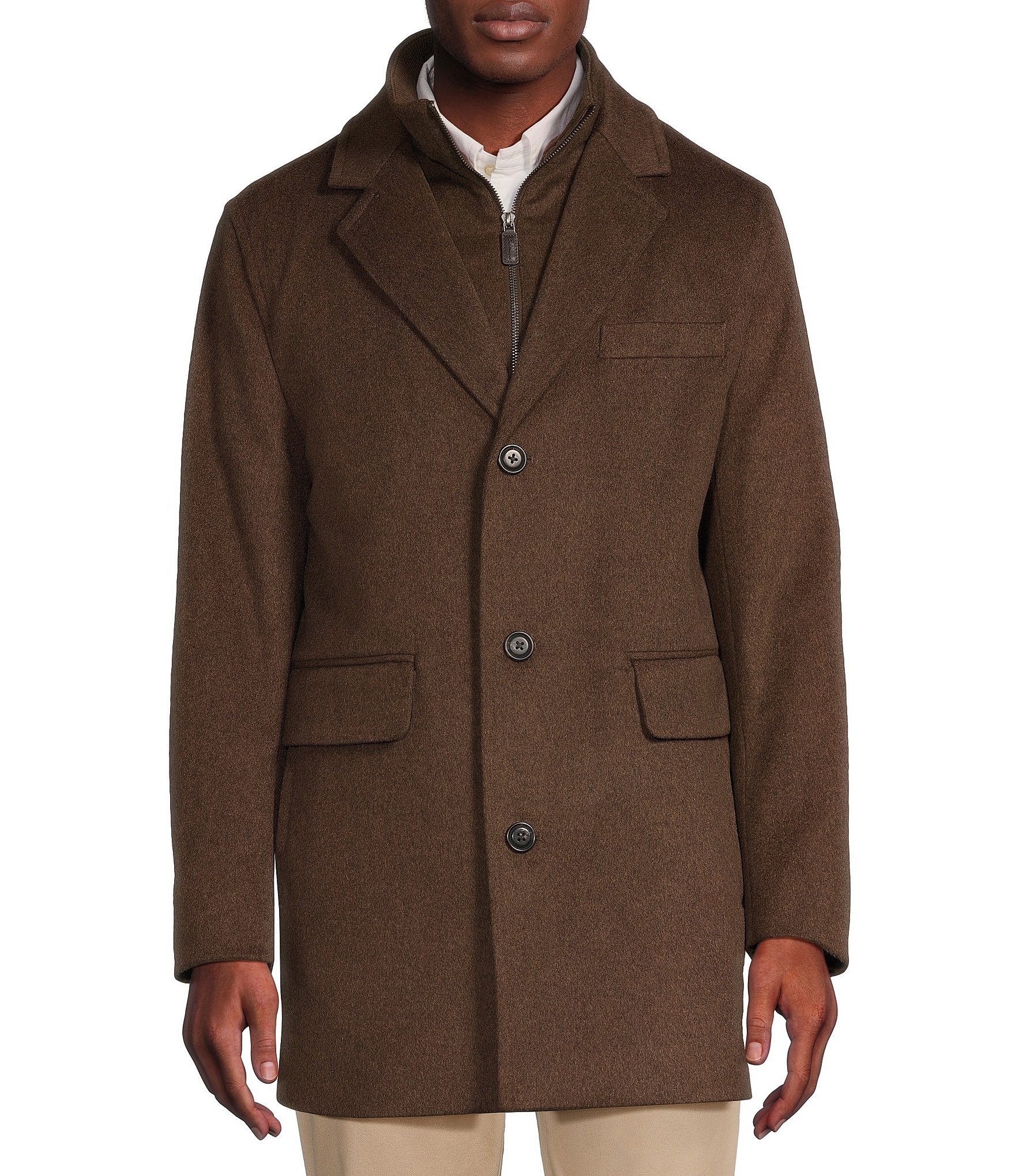 Daniel Cremieux Signature Label Loro Piana Bib Wool Coat | Dillard's