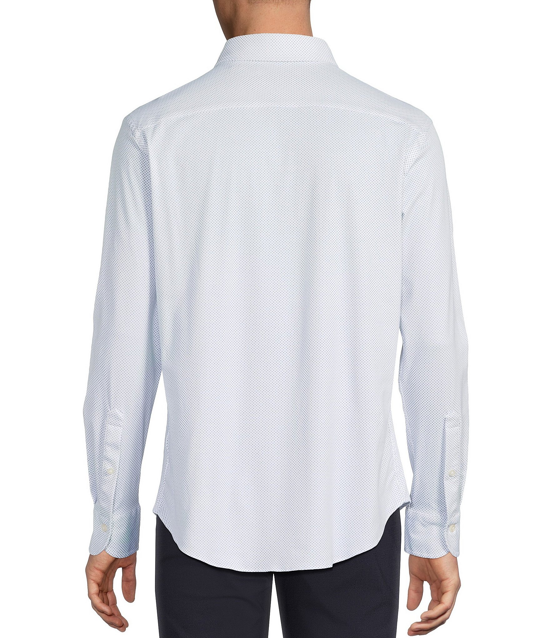 Daniel Cremieux Signature Label Luxe Stretch Diamond Pattern Long Sleeve Woven Shirt