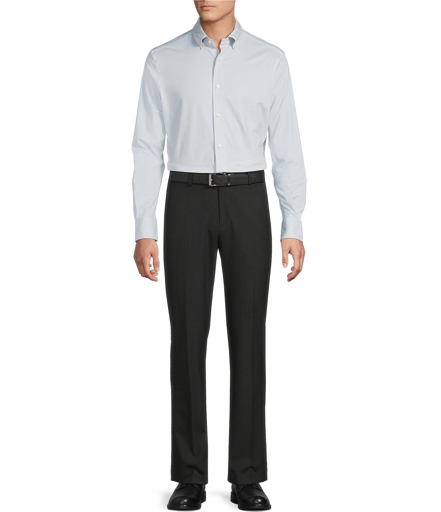 Daniel Cremieux Signature Label Luxe Stretch Micro Pattern Long Sleeve Woven Shirt