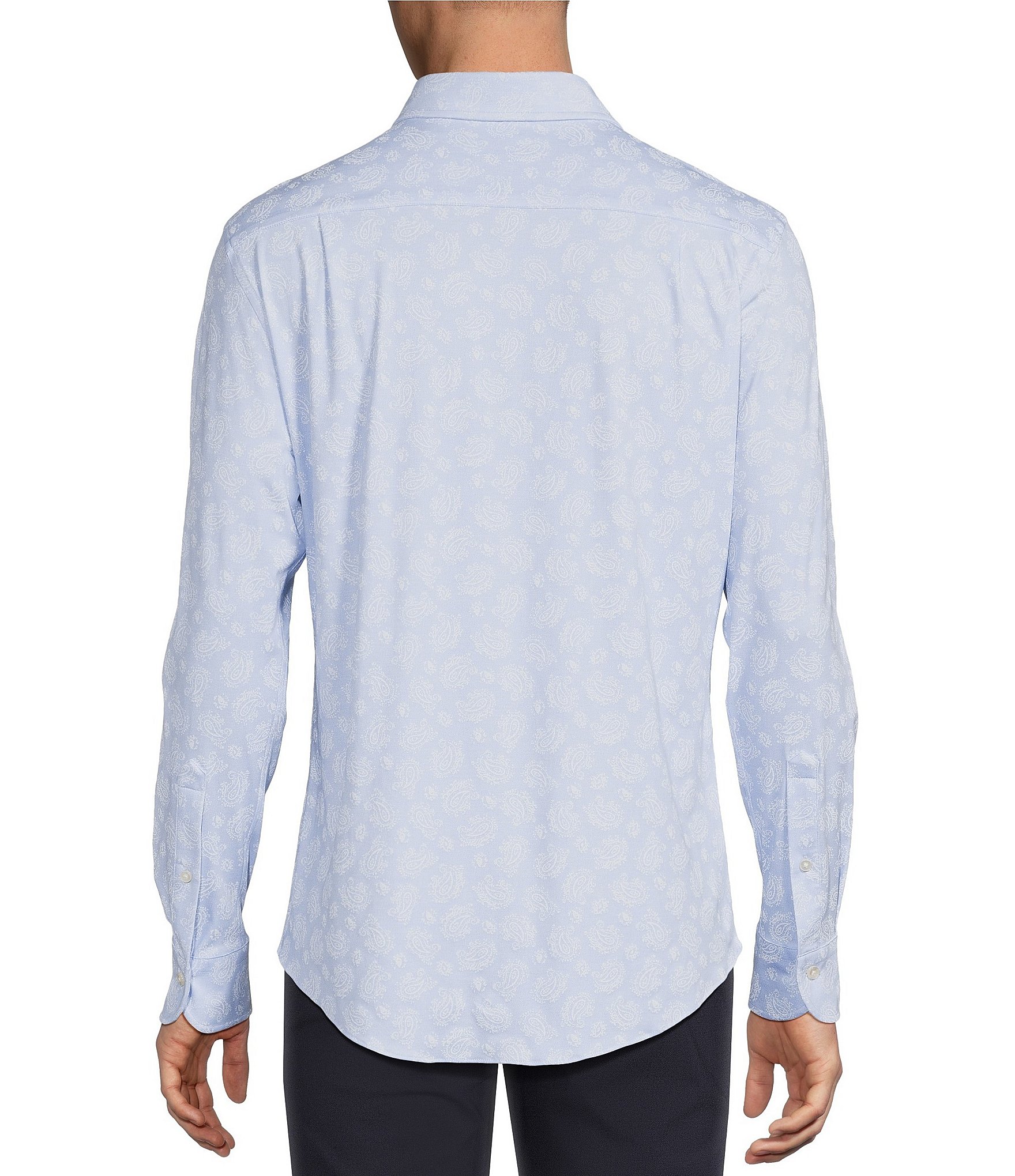 Daniel Cremieux Signature Label Luxe Stretch Paisley Long Sleeve Woven Shirt