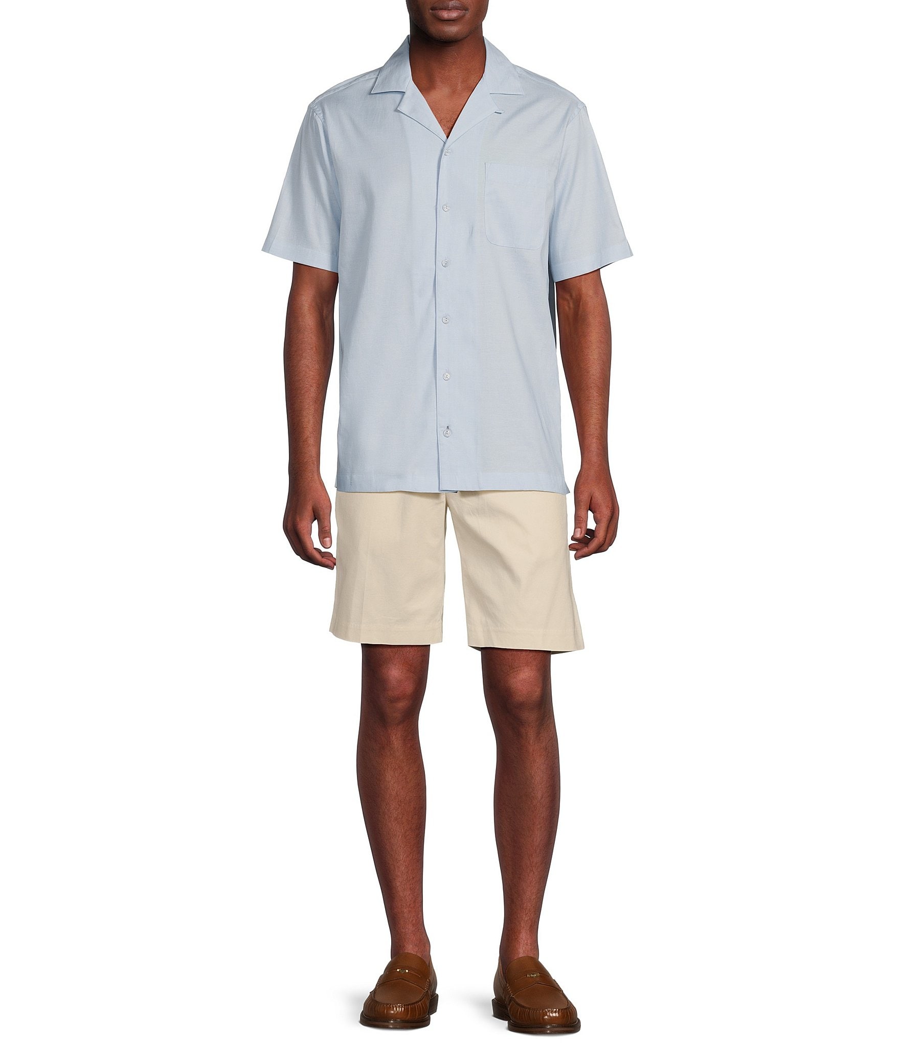 Daniel Cremieux Signature Label Lyocell-Cotton Short Sleeve Woven Camp Shirt