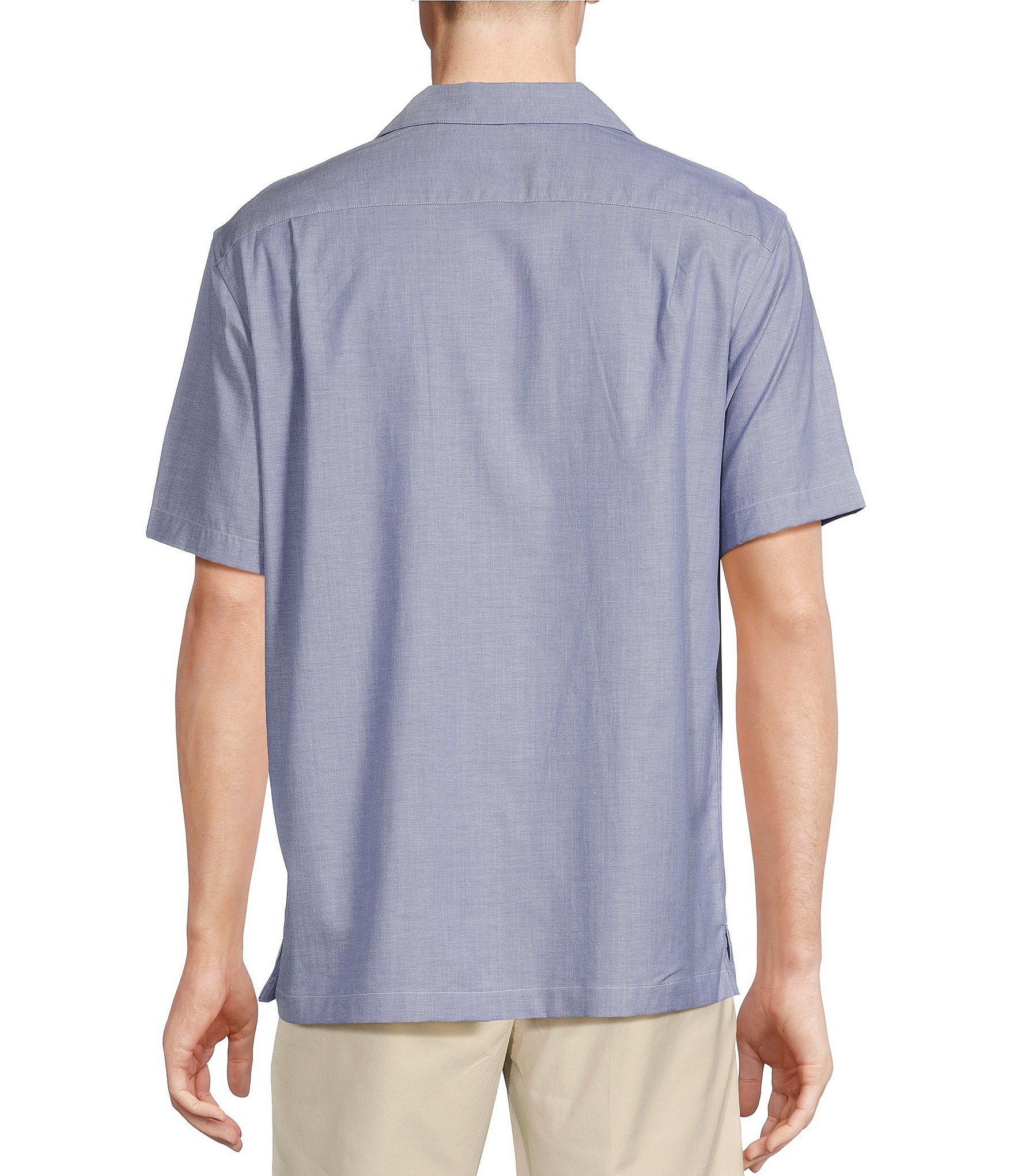 Daniel Cremieux Signature Label Lyocell-Cotton Short Sleeve Woven Camp Shirt