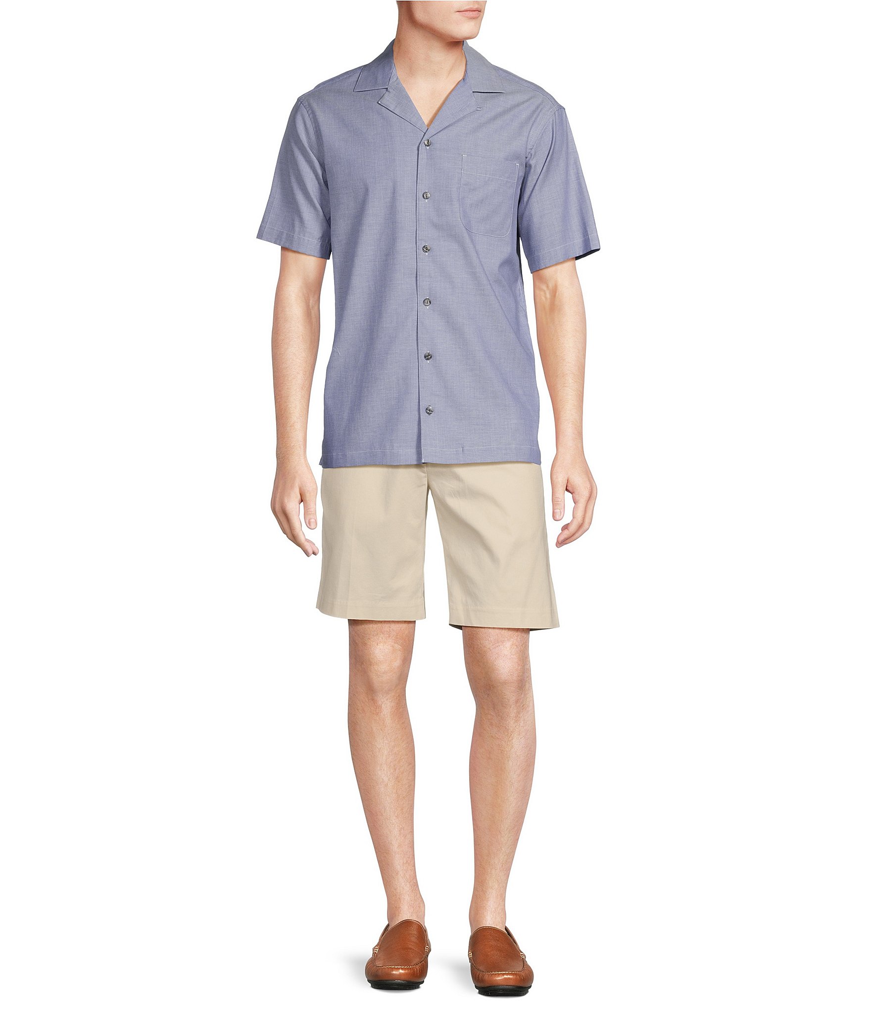 Daniel Cremieux Signature Label Lyocell-Cotton Short Sleeve Woven Camp Shirt