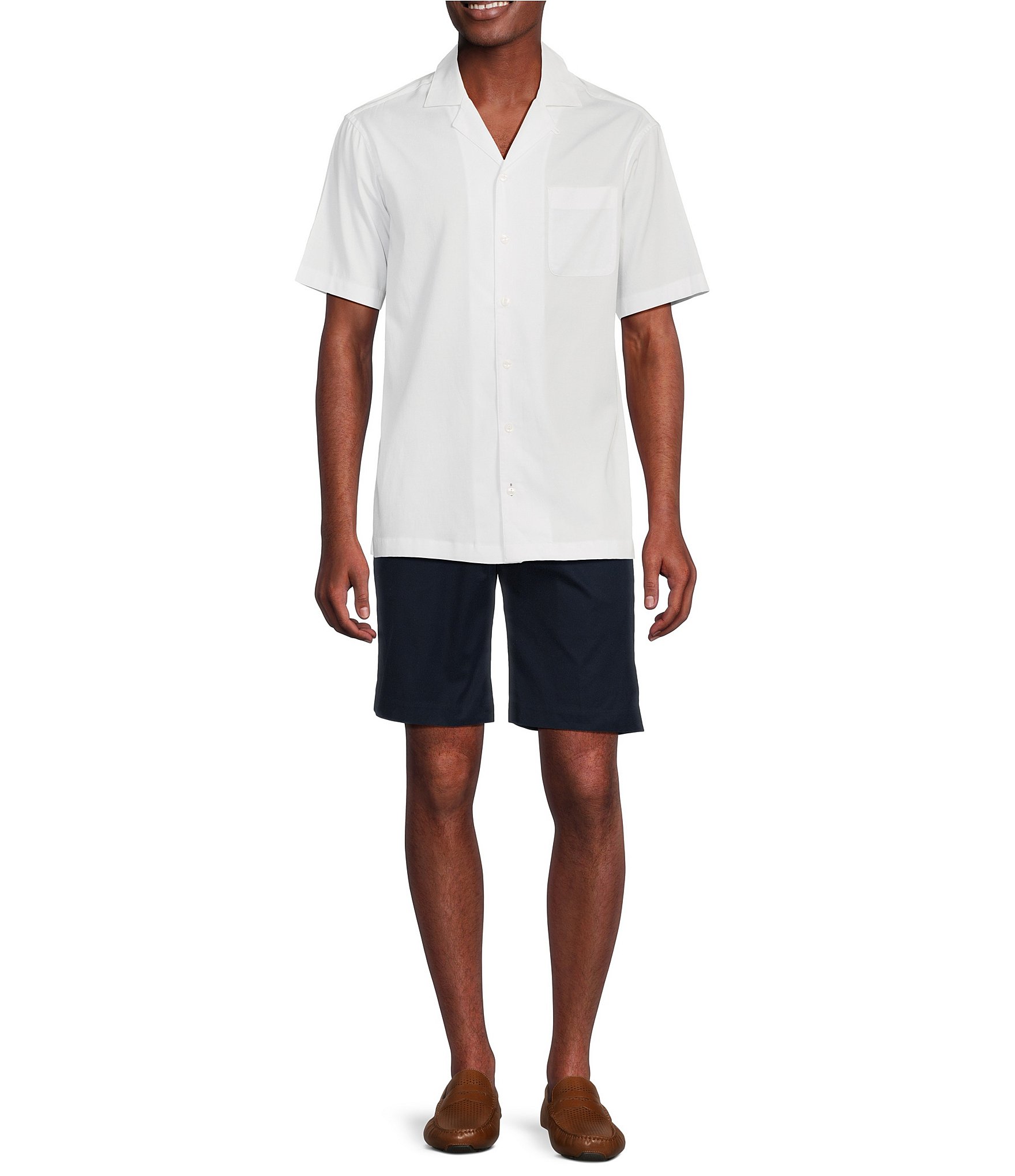 Daniel Cremieux Signature Label Lyocell-Cotton Short Sleeve Woven Camp Shirt