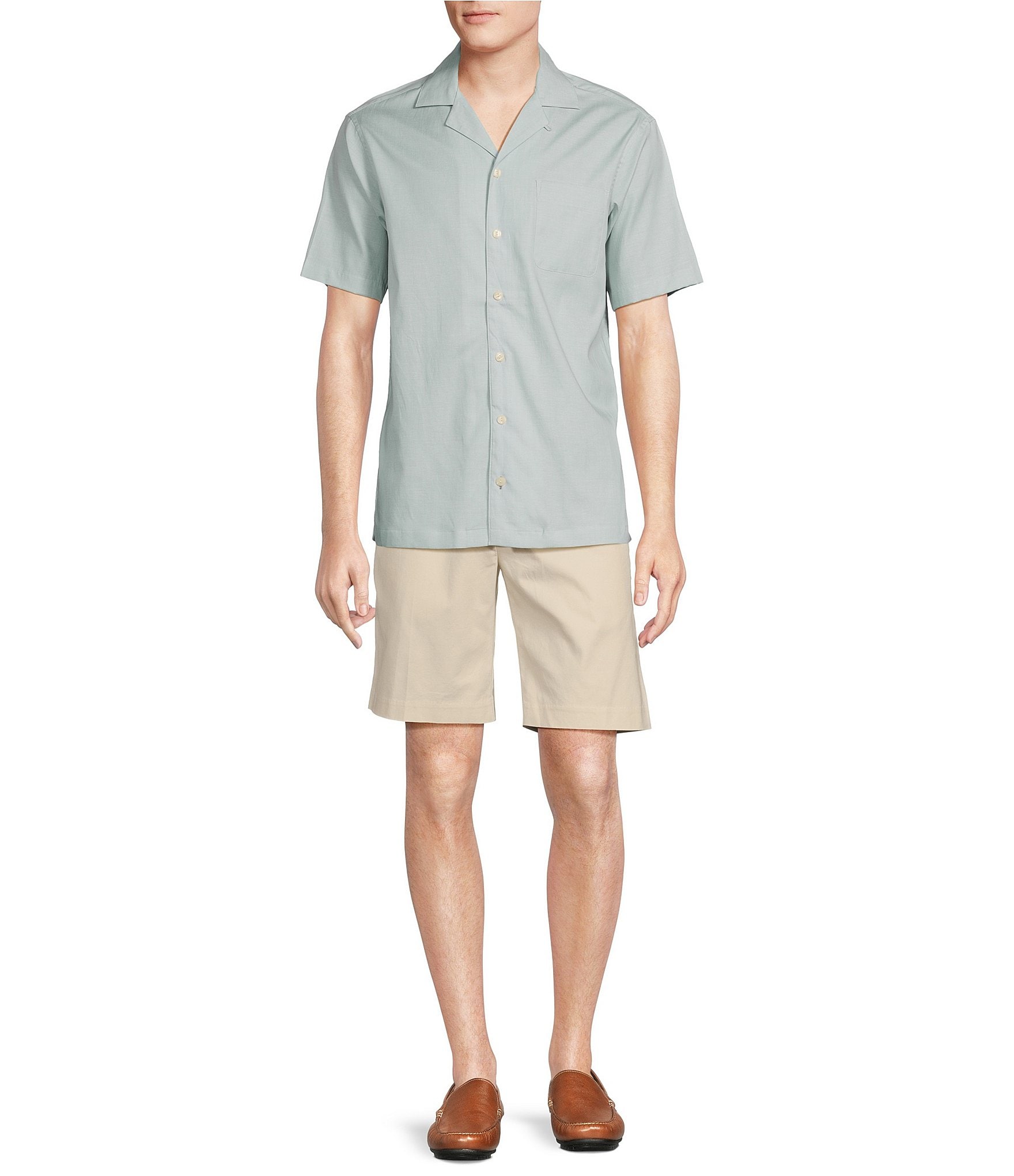 Daniel Cremieux Signature Label Lyocell-Cotton Short Sleeve Woven Camp Shirt