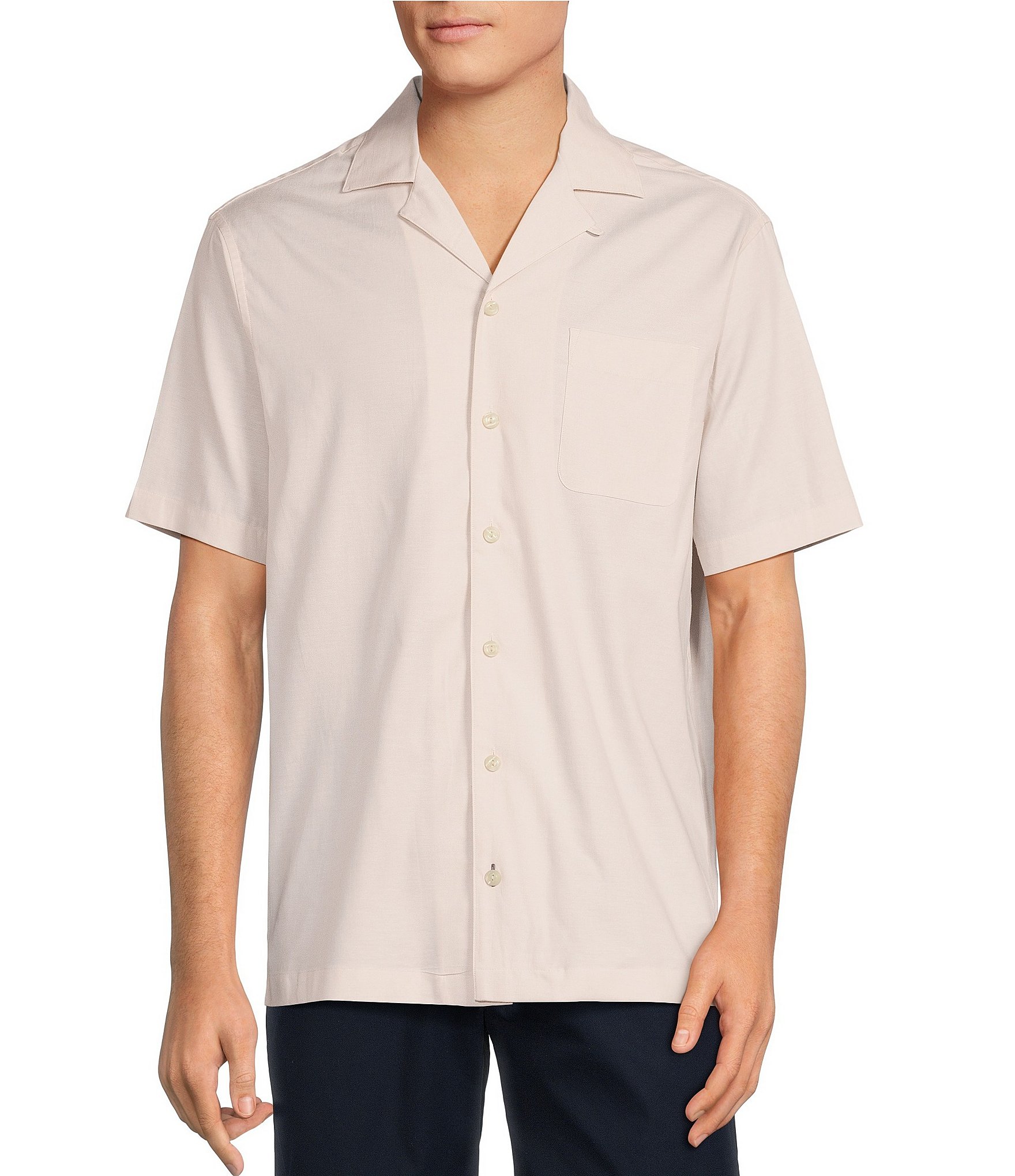 Daniel Cremieux Signature Label Lyocell-Cotton Short Sleeve Woven Camp Shirt