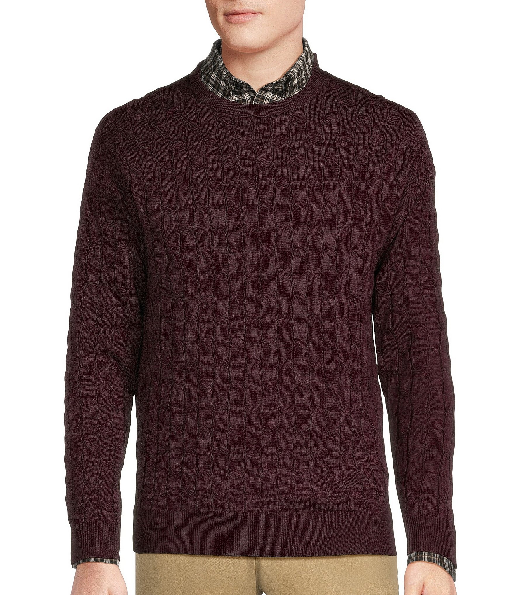 Daniel Cremieux Signature Label Merino Wool Cable Knit Sweater | Dillard's