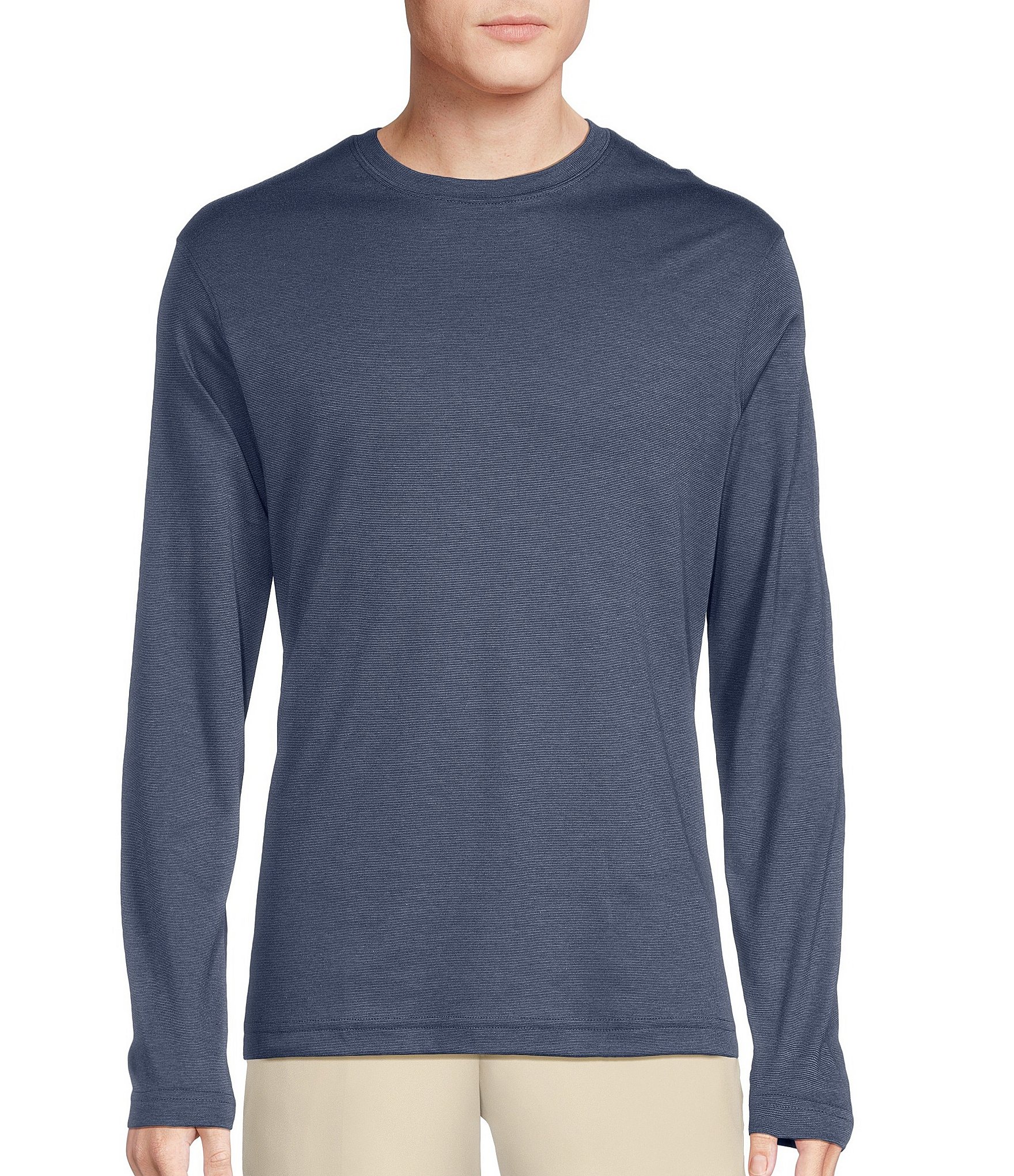 Daniel Cremieux Signature Label Micro Stripe Long-Sleeve T-Shirt ...
