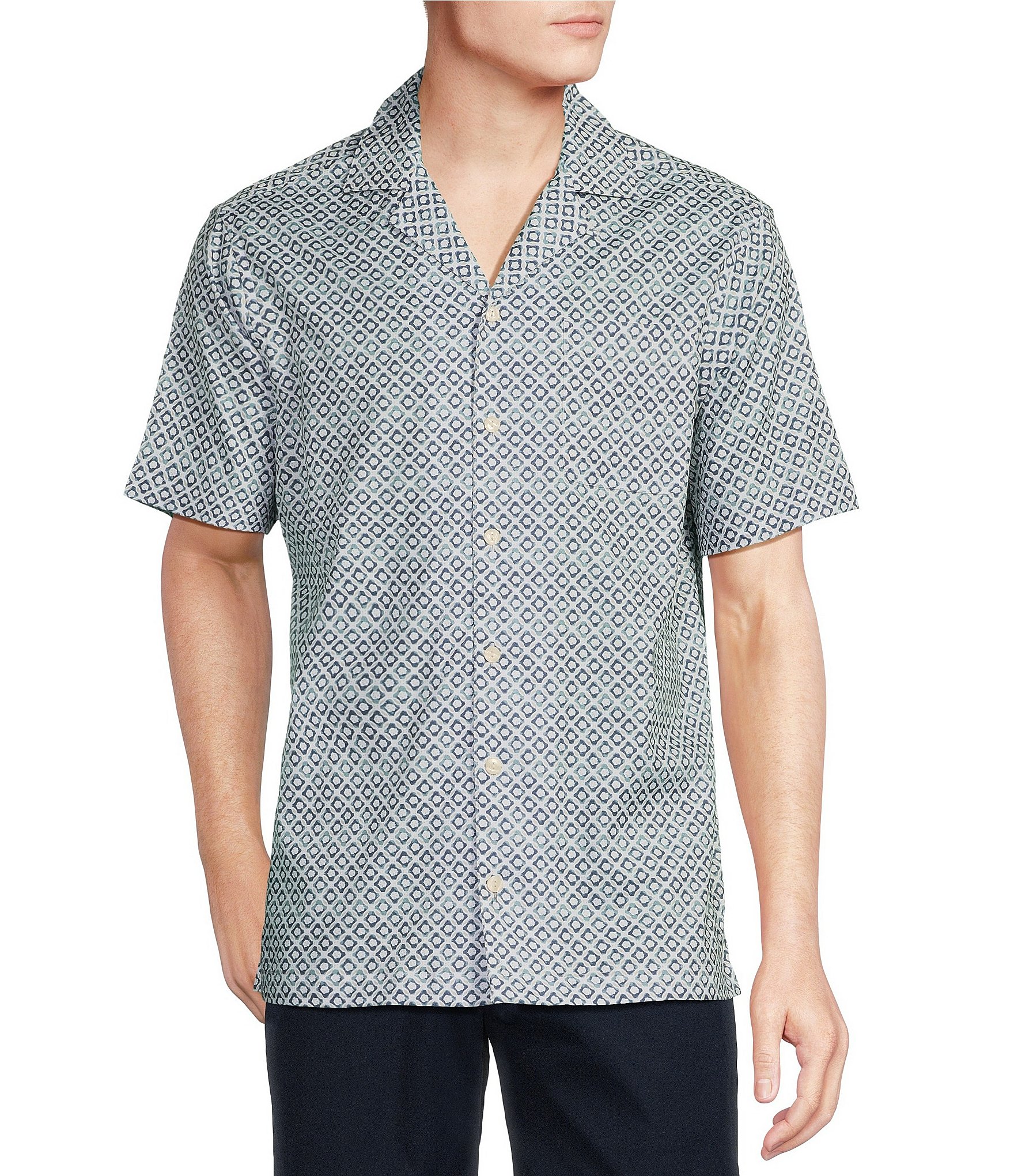 Daniel Cremieux Signature Label Mosaic Lyocell-Cotton Short Sleeve ...