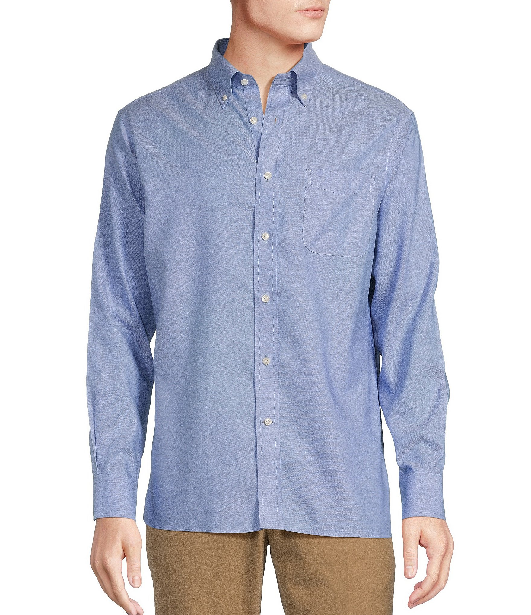 Daniel Cremieux Signature Label Non Iron Solid Oxford Long Sleeve Woven Shirt