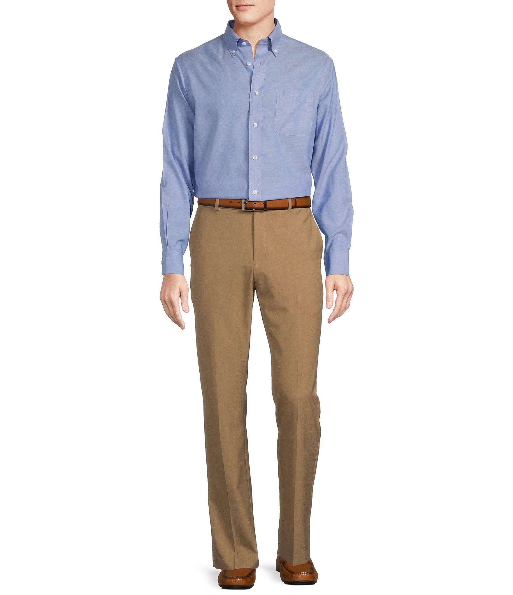 Daniel Cremieux Signature Label Non Iron Solid Oxford Long Sleeve Woven Shirt