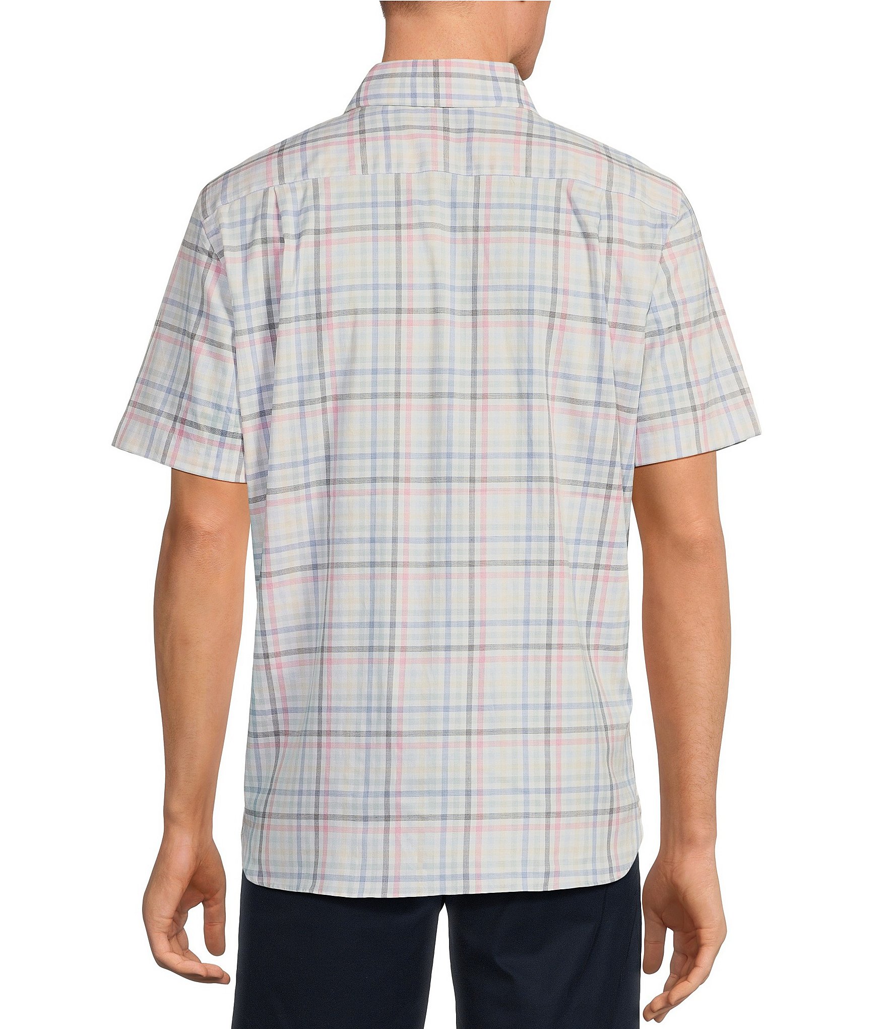 Daniel Cremieux Signature Label Plaid Lyocell-Cotton Short Sleeve Woven Shirt