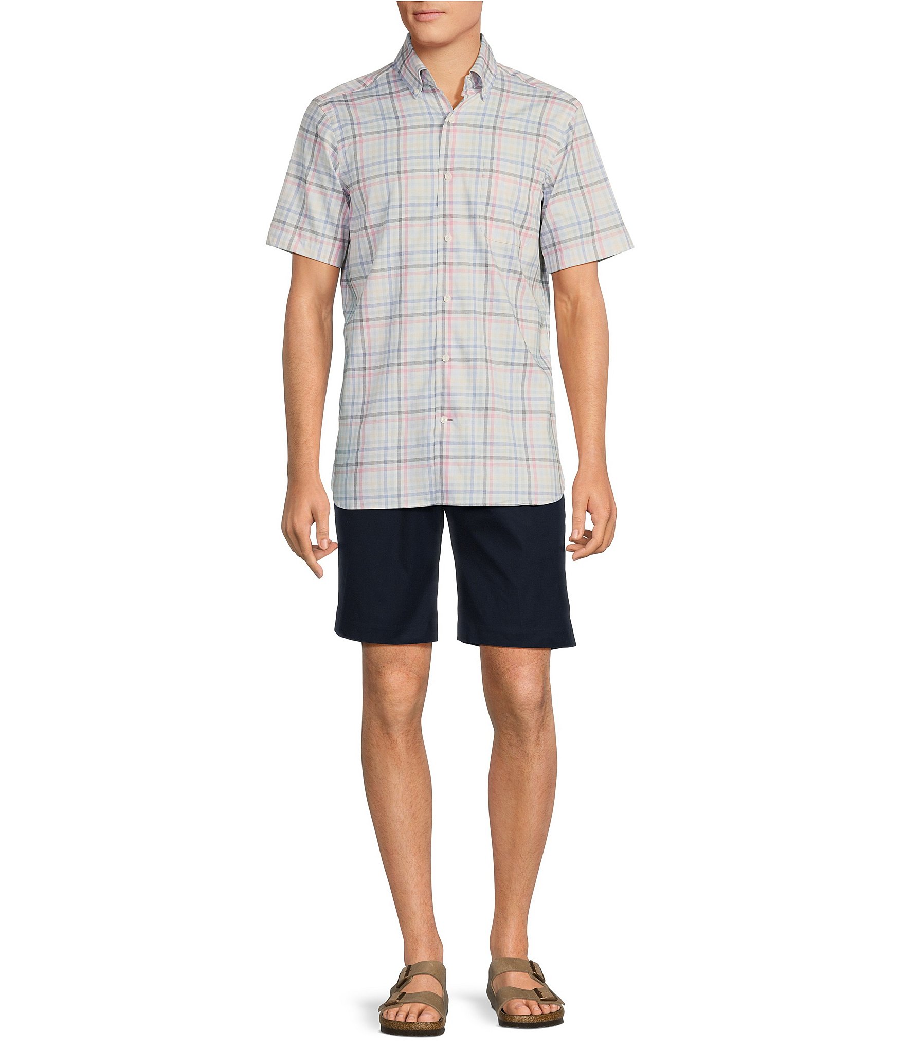 Daniel Cremieux Signature Label Plaid Lyocell-Cotton Short Sleeve Woven Shirt