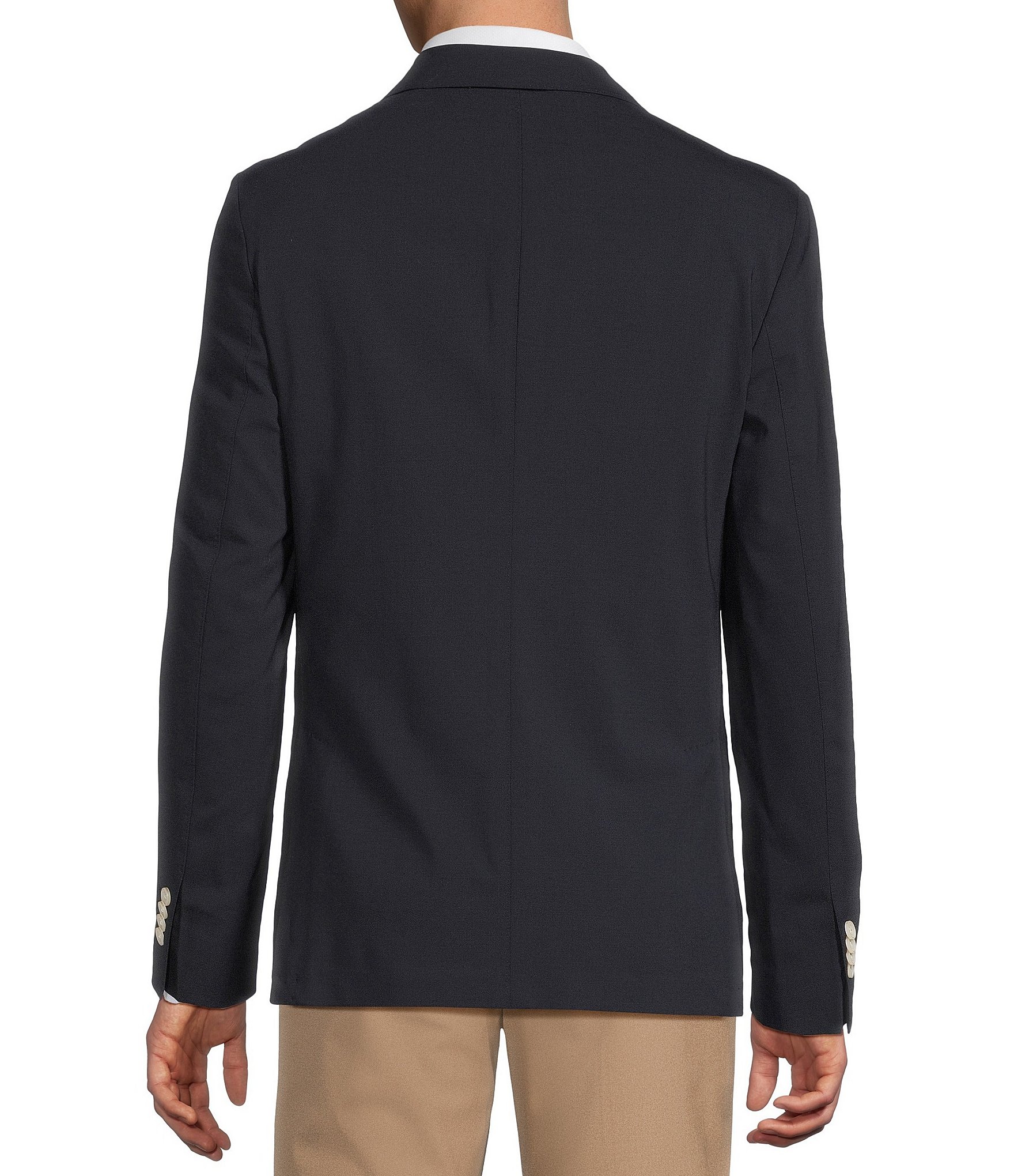 Daniel Cremieux Signature Label Solid Double Breasted Travel Blazer