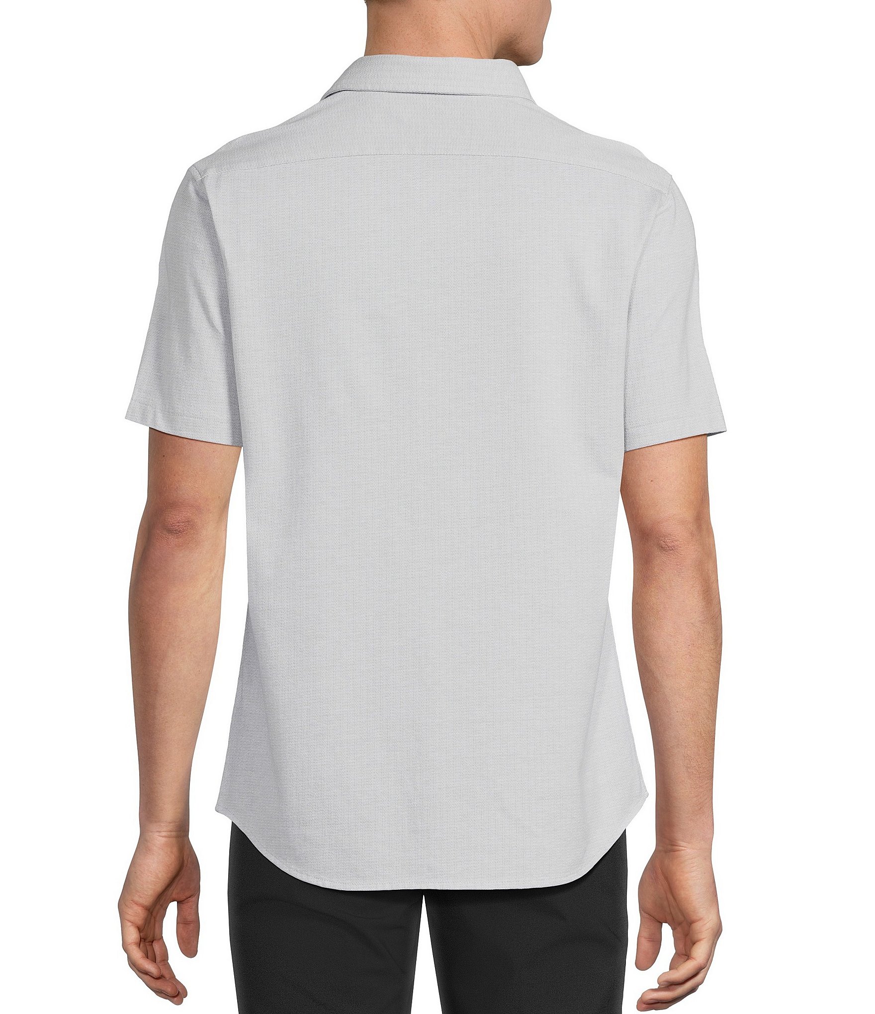 Daniel Cremieux Signature Label Solid Pima Cotton Short Sleeve Coat Front Shirt