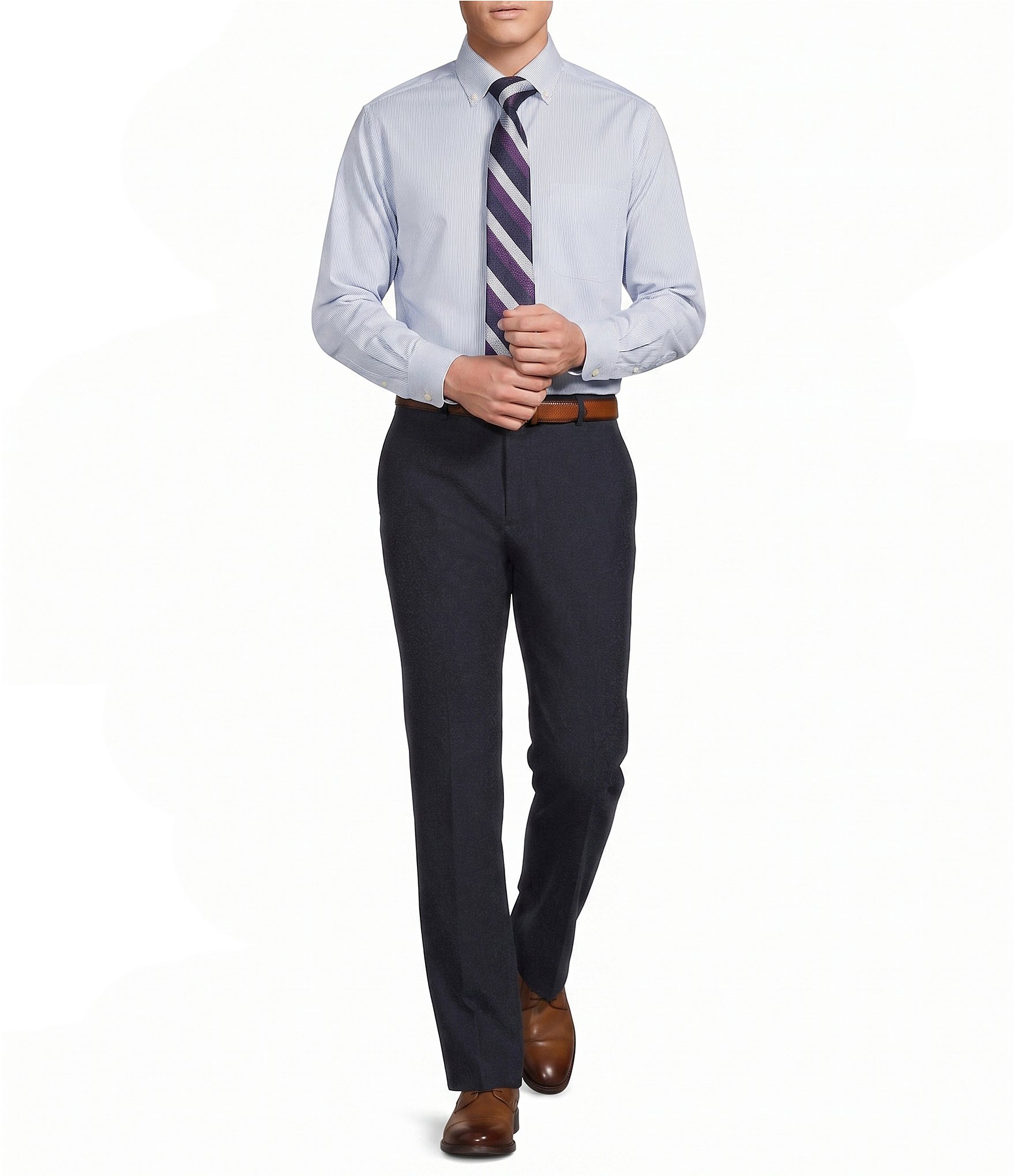 Cremieux Daniel Cremieux Signature Label Stretch Flat Front Dress Pants