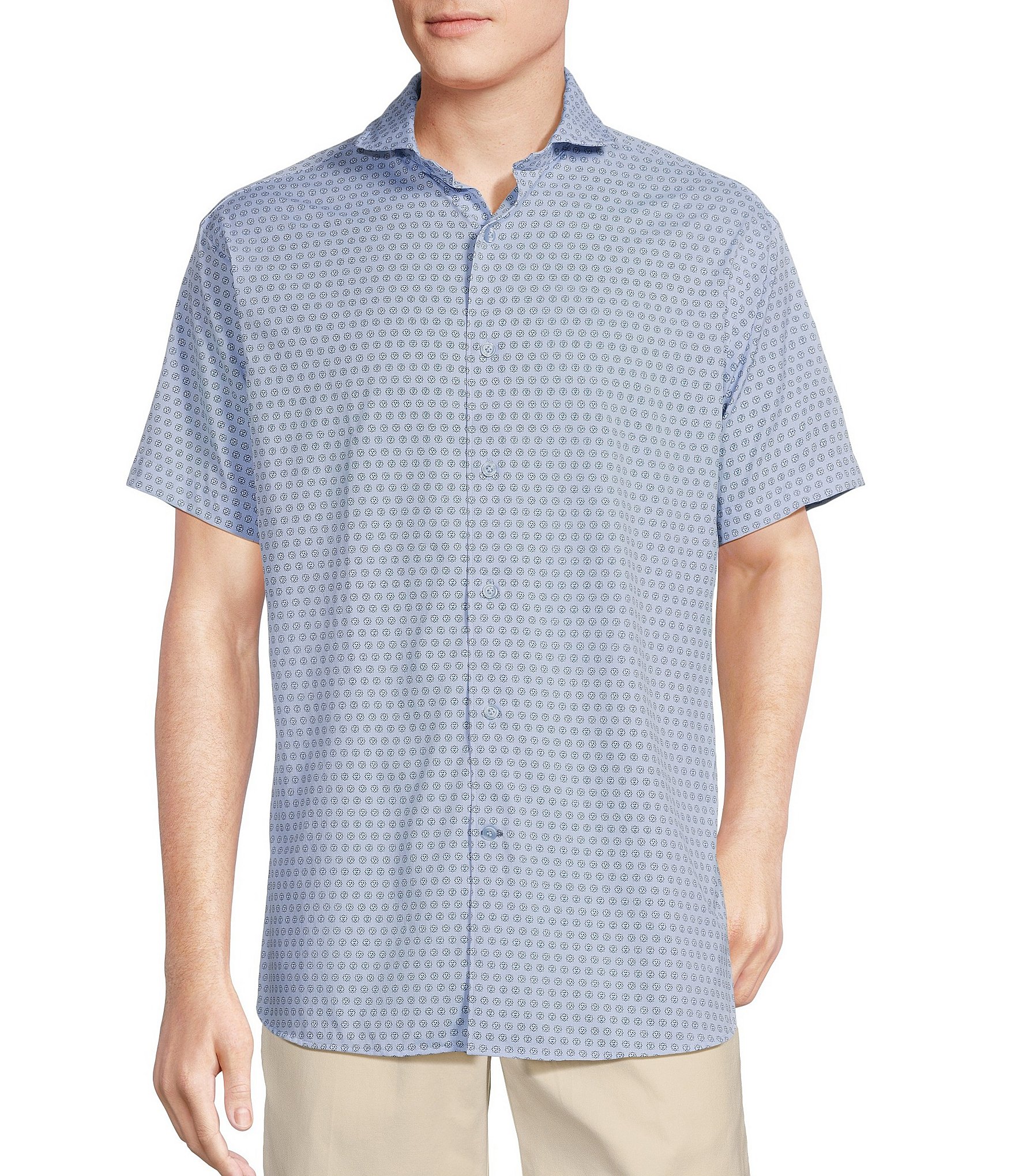 Daniel Cremieux Signature Label Stretch Printed Short Sleeve Woven Shirt