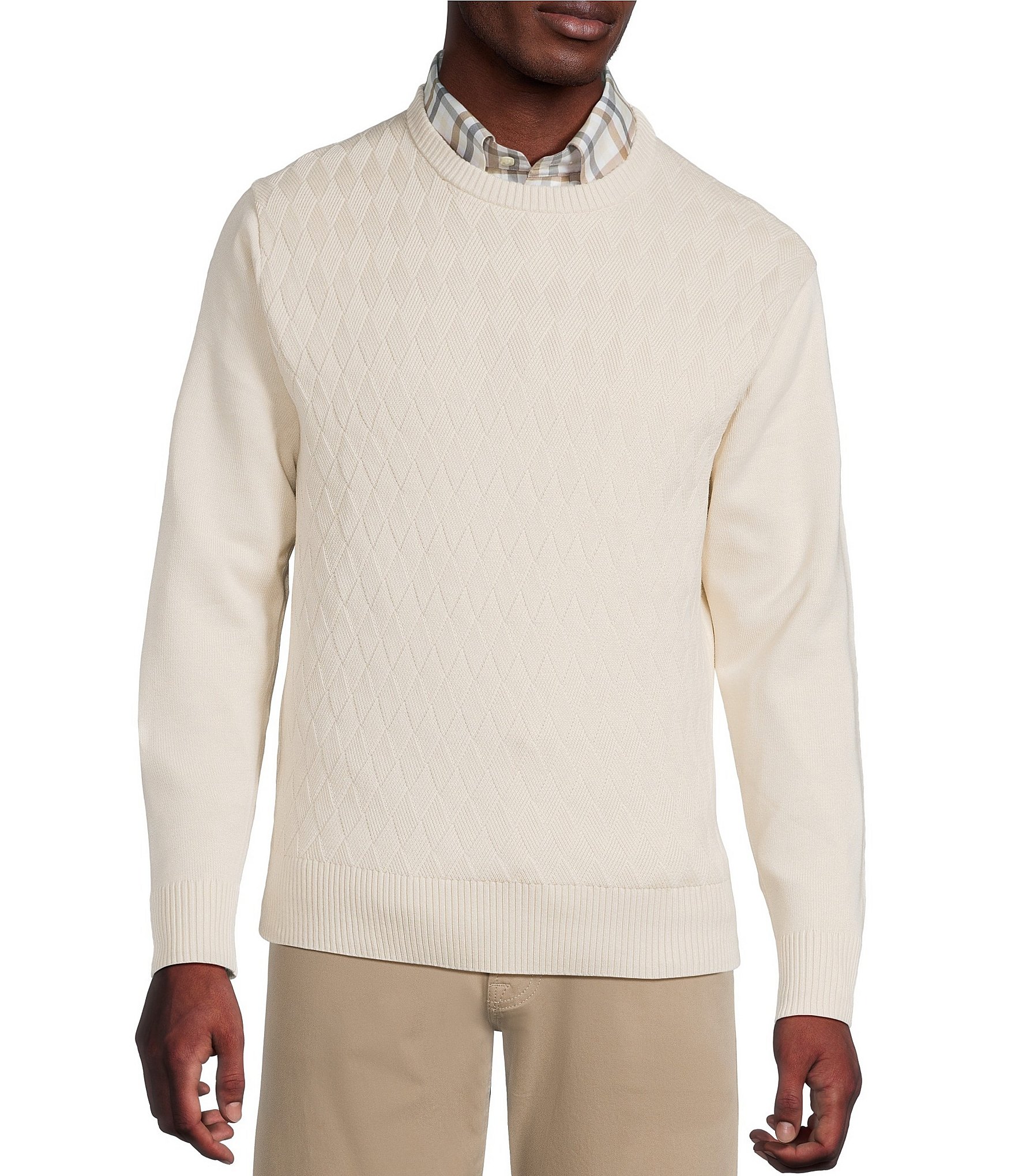Daniel Cremieux Signature Label Supima Diamond Pattern Sweater