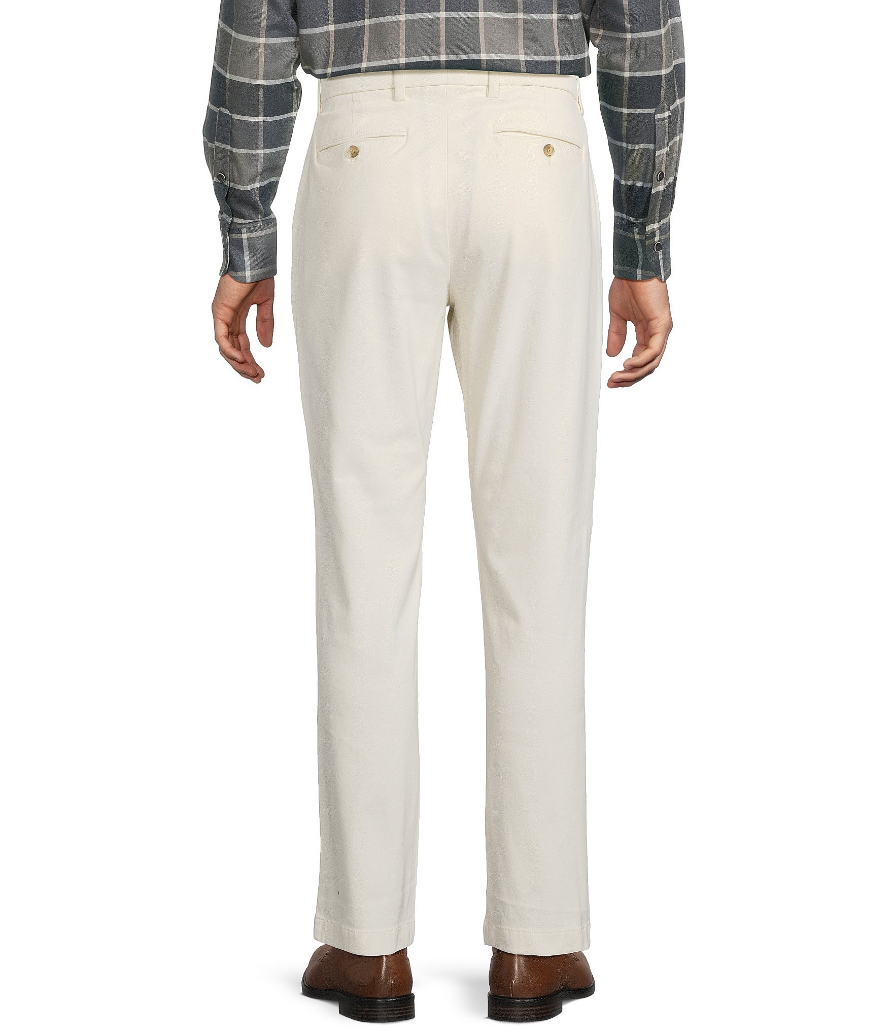 Daniel Cremieux Signature Label The Highlands Collection Flat Front Solid Brushed Twill Pants