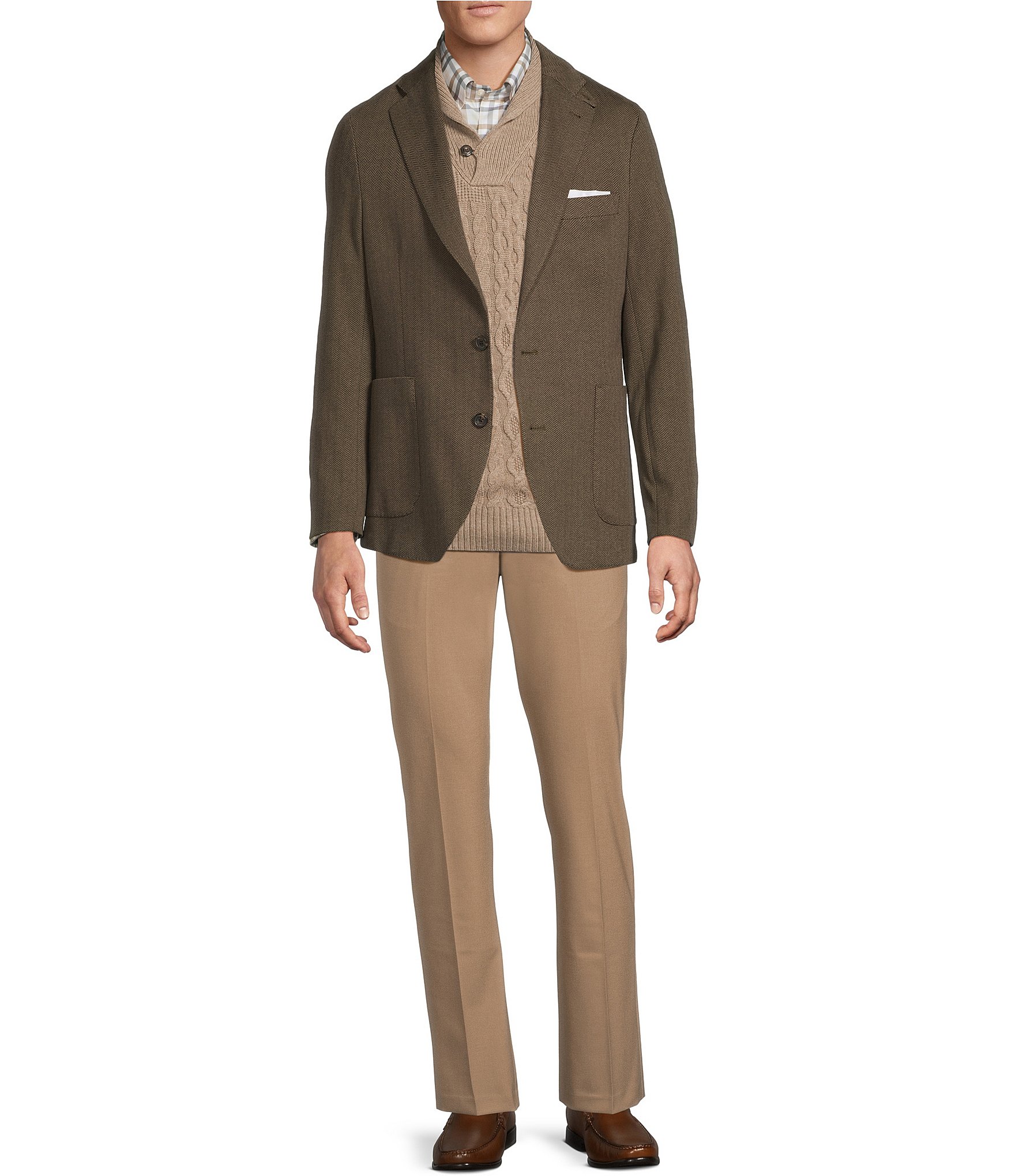 Daniel Cremieux Signature Label The Highlands Collection Herringbone Knit Sport Coat