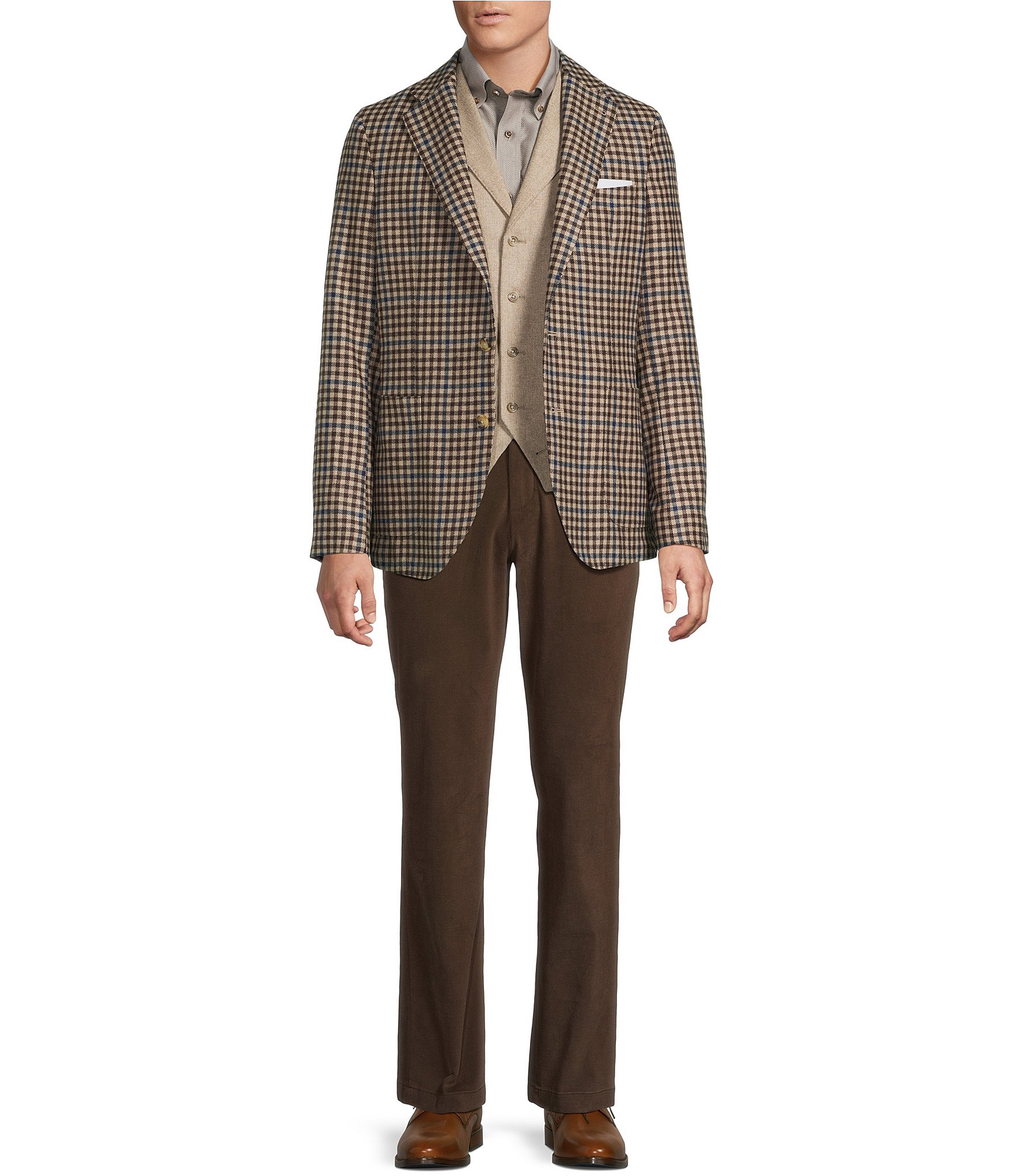 Daniel Cremieux Signature Label The Highlands Collection Plaid Wool Blazer