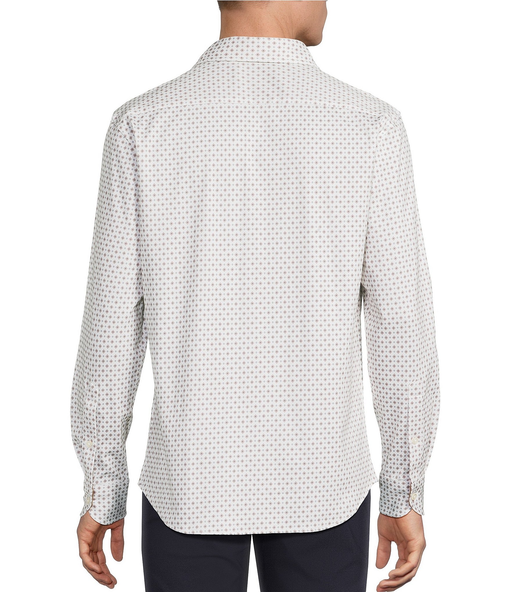 Daniel Cremieux Signature Label The Highlands Collection Printed Knit Long Sleeve Coat Front Shirt