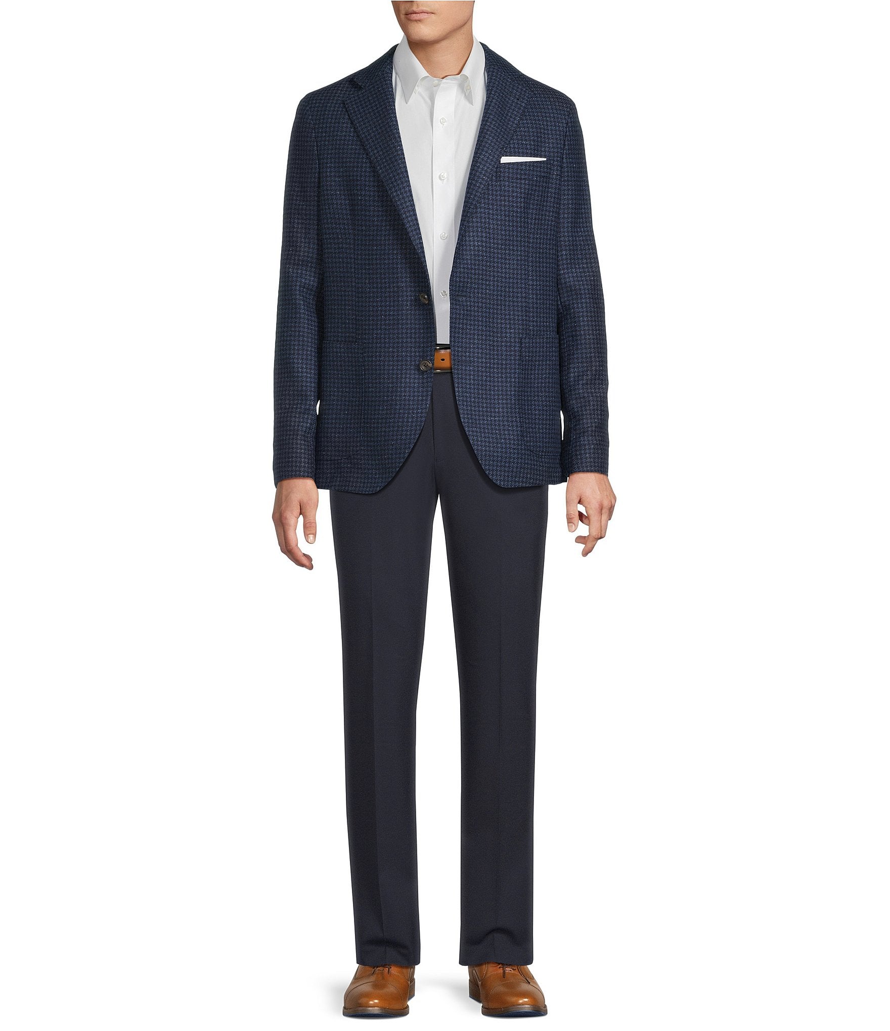 Daniel Cremieux Signature Label Wool Blend Herringbone Blazer