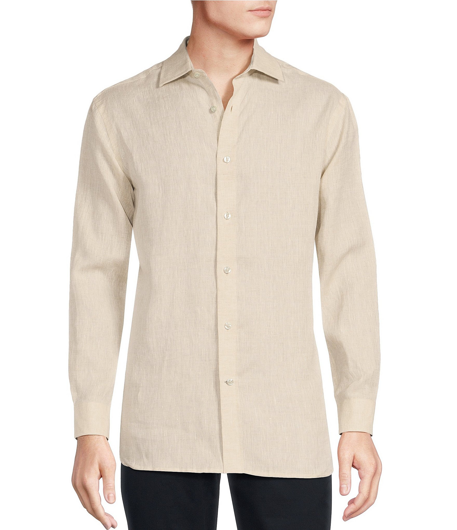 Daniel Cremieux Signature Solid Albini Linen Long Sleeve Shirt | Dillard's