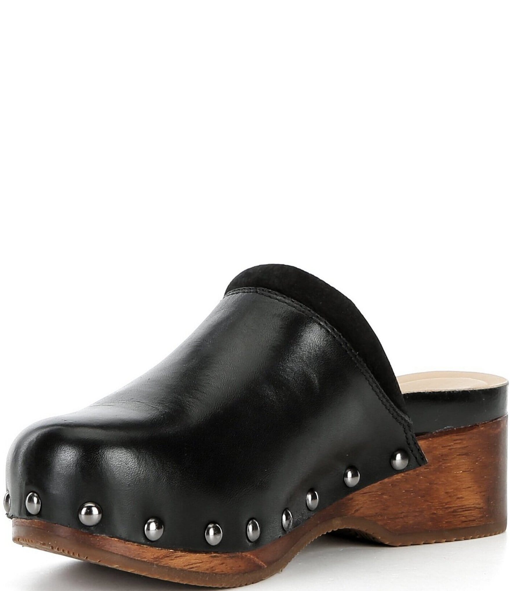Dansko Andie Leather Nail Head Studded Platform Clogs