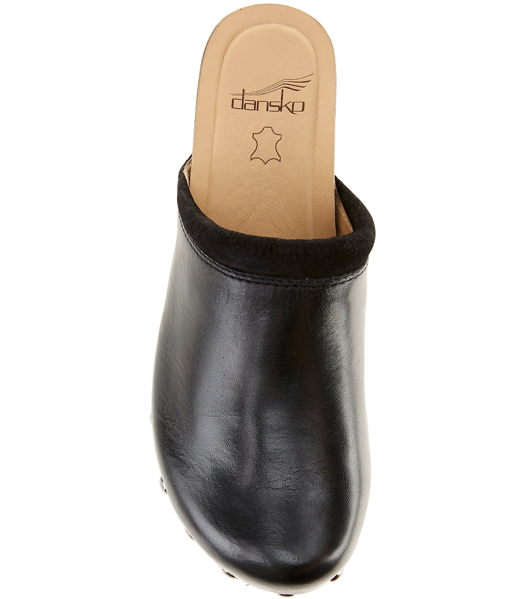 Dansko Andie Leather Nail Head Studded Platform Clogs