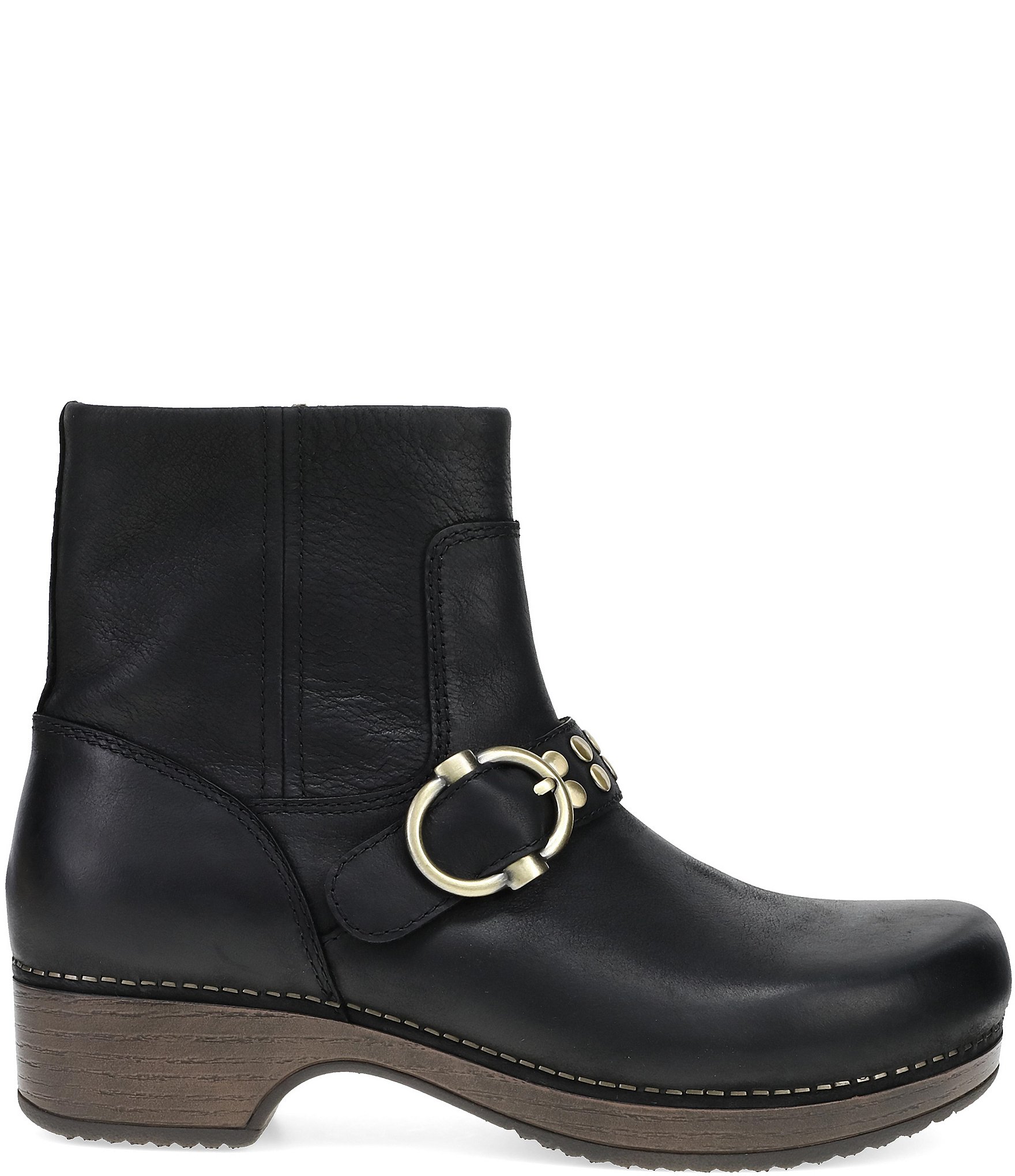 Dansko Baylin Leather Studded Buckle Booties