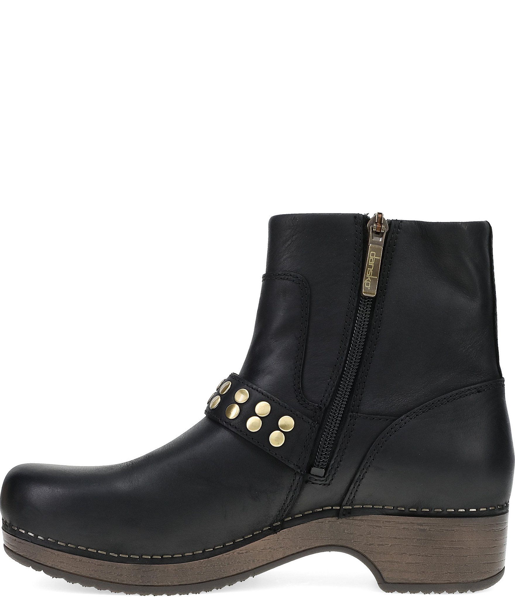 Dansko Baylin Leather Studded Buckle Booties