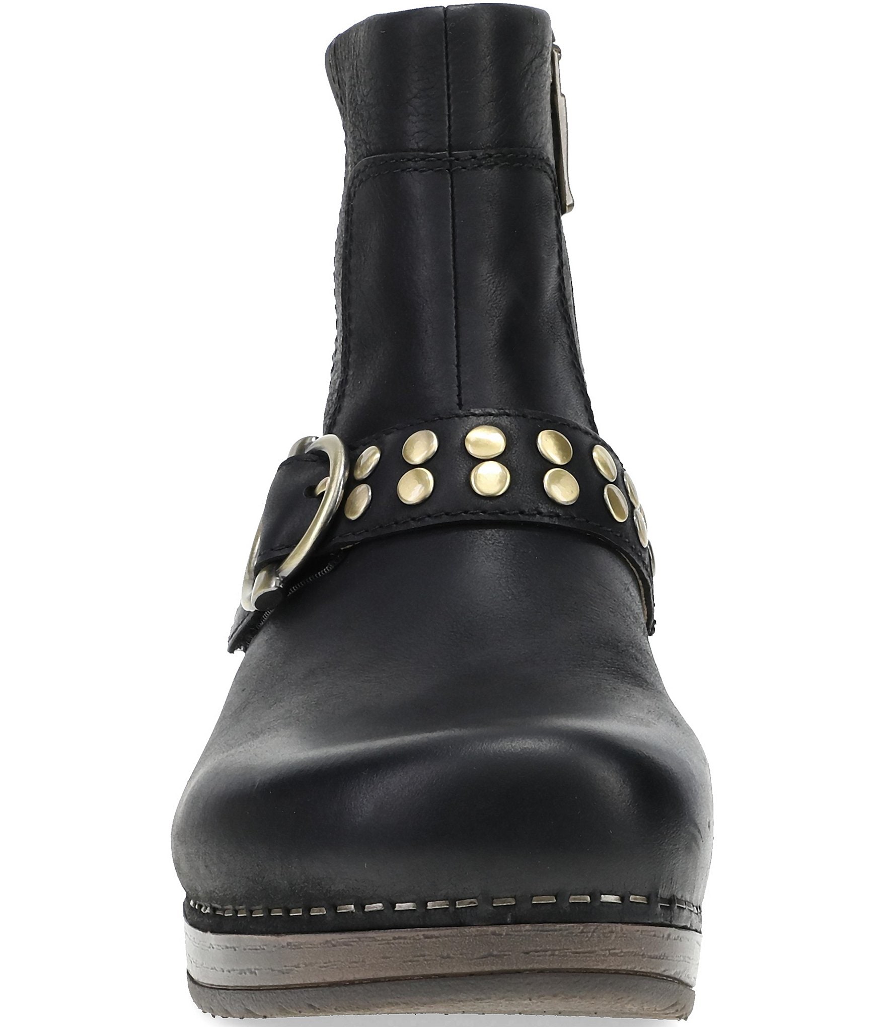 Dansko Baylin Leather Studded Buckle Booties