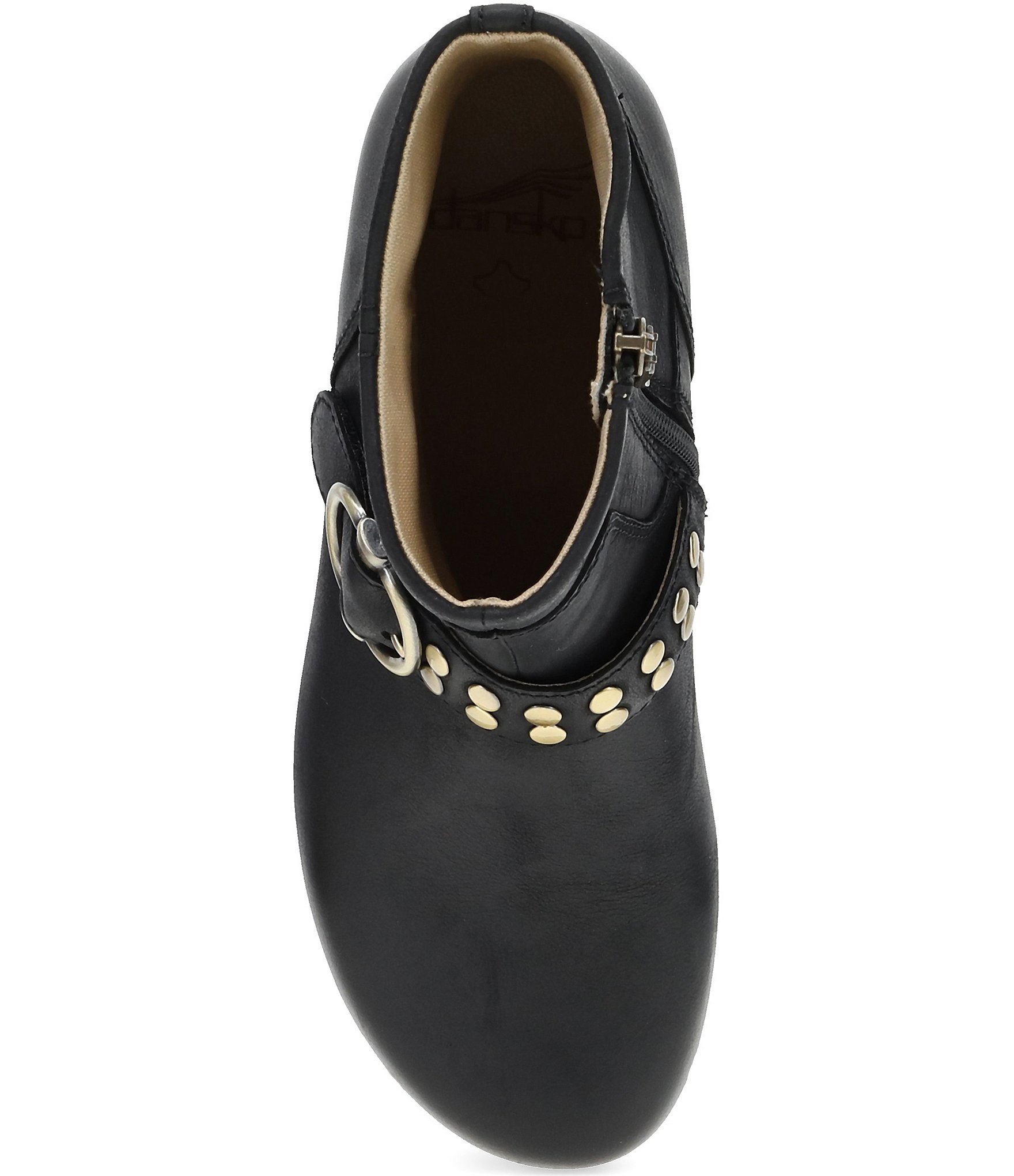 Dansko Baylin Leather Studded Buckle Booties