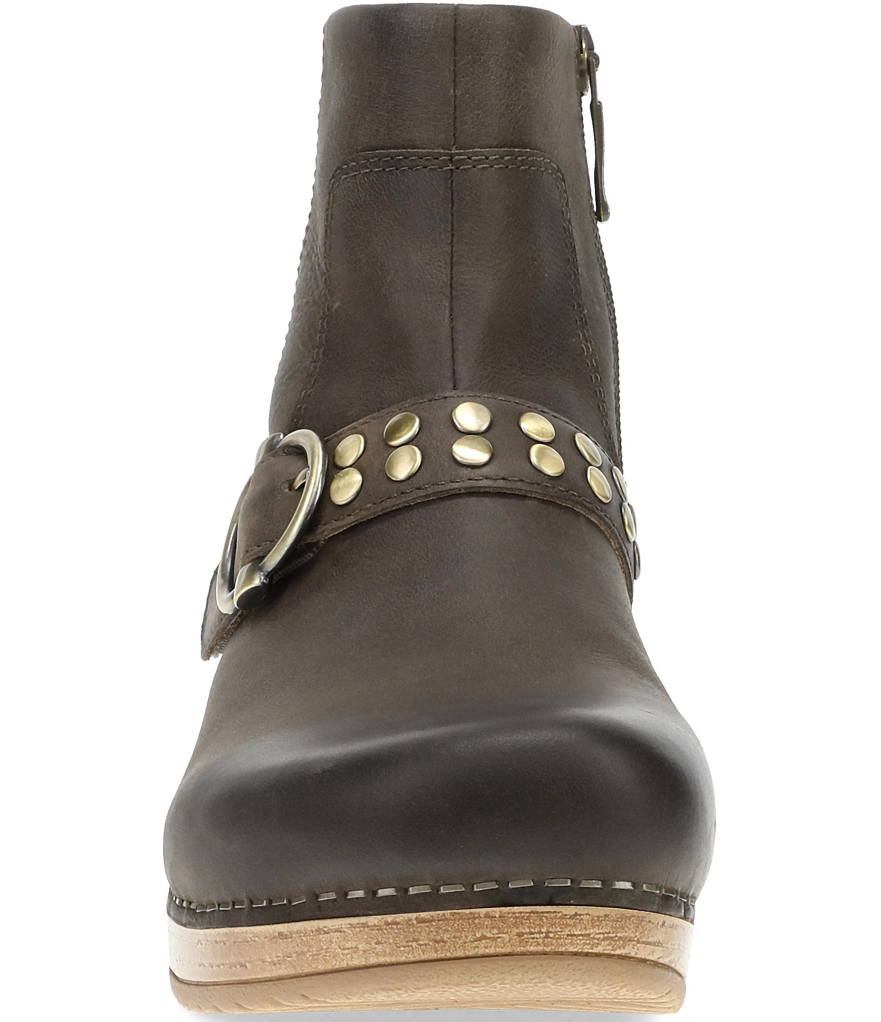 Dansko Baylin Leather Studded Buckle Booties